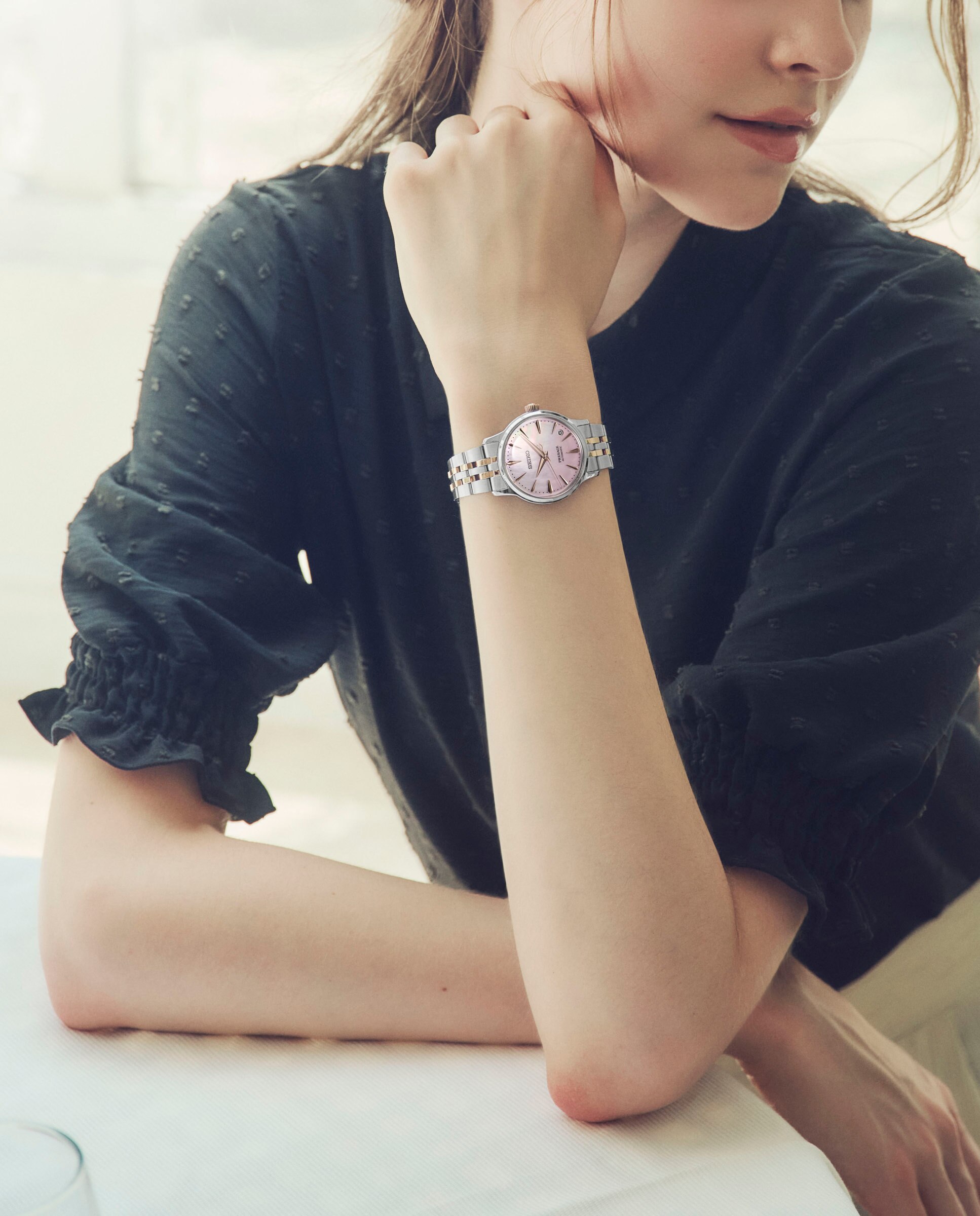 Relógio Automático Presage Srpm06j1 de Aço e Bracelete Prateada Prata / Rosa-6