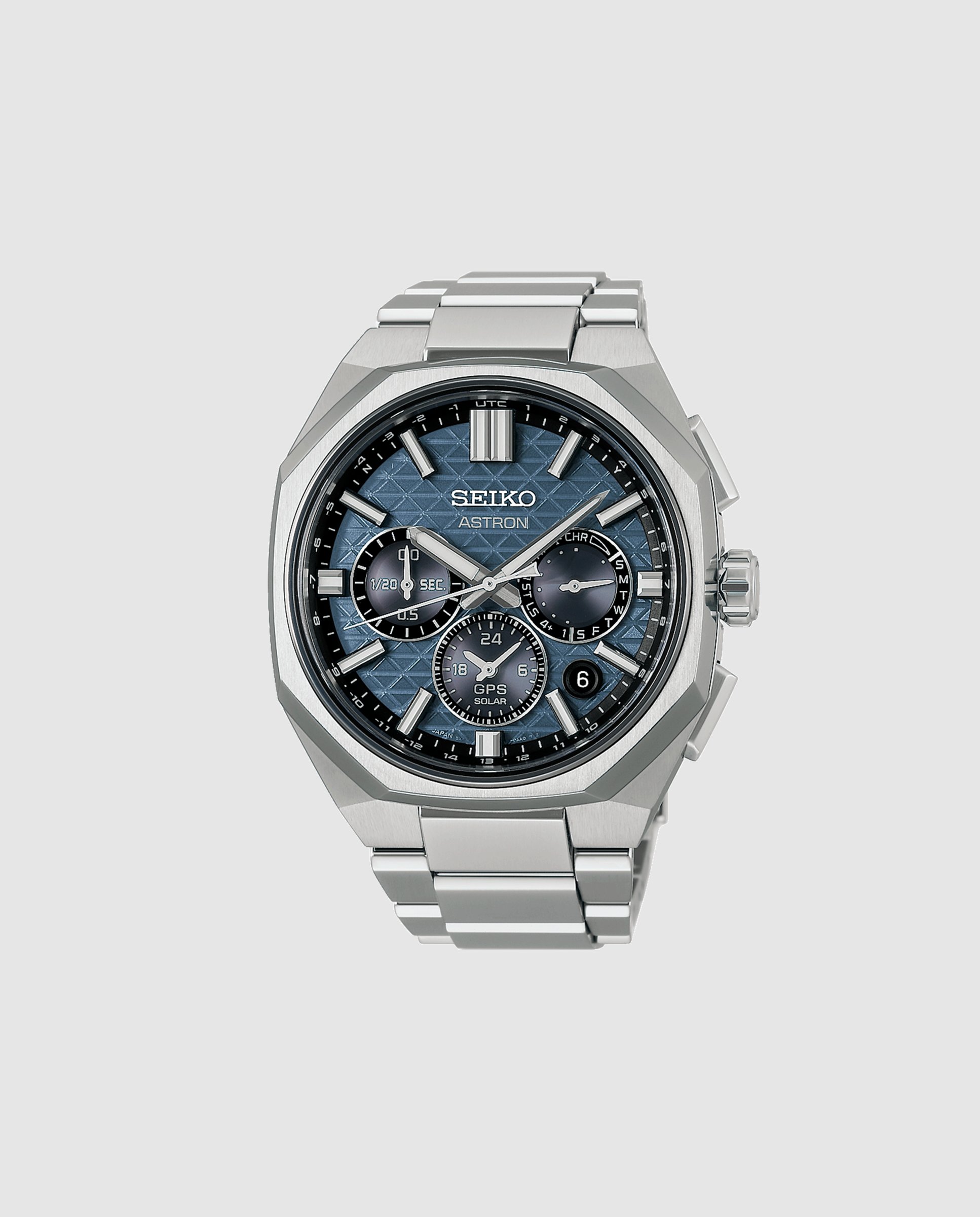 Relógio de Homem Astron Hab001j1 de Titânio e Correia Prateada Prata-1