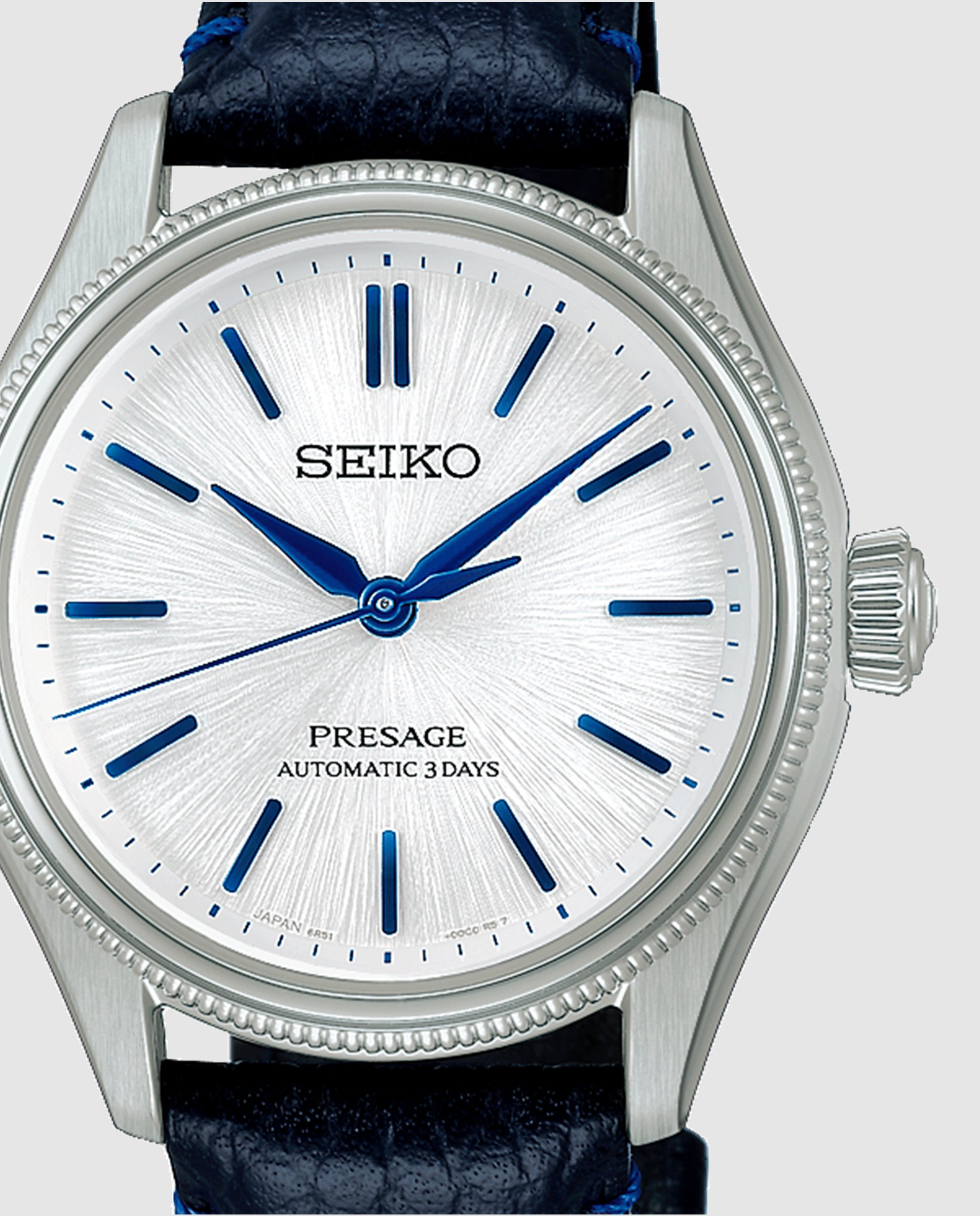 Relógio Presage Hcc004j1 Automático de Pele e Correia Azul Azul-2