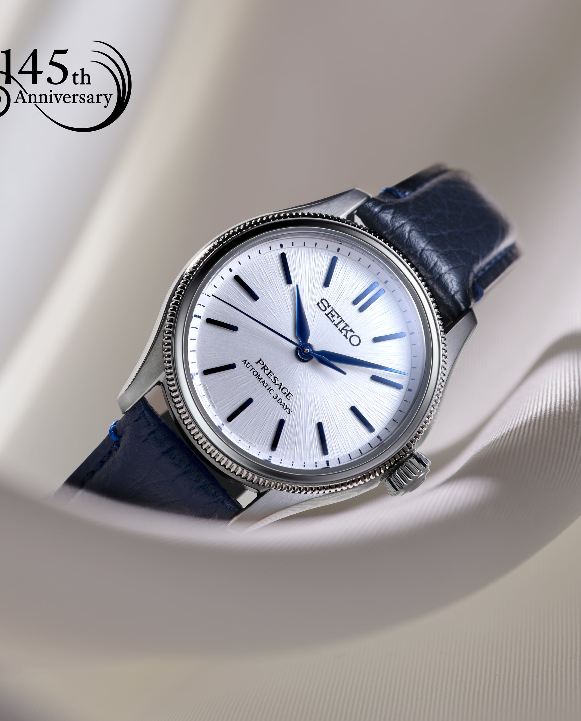 Relógio Presage Hcc004j1 Automático de Pele e Correia Azul Azul-5