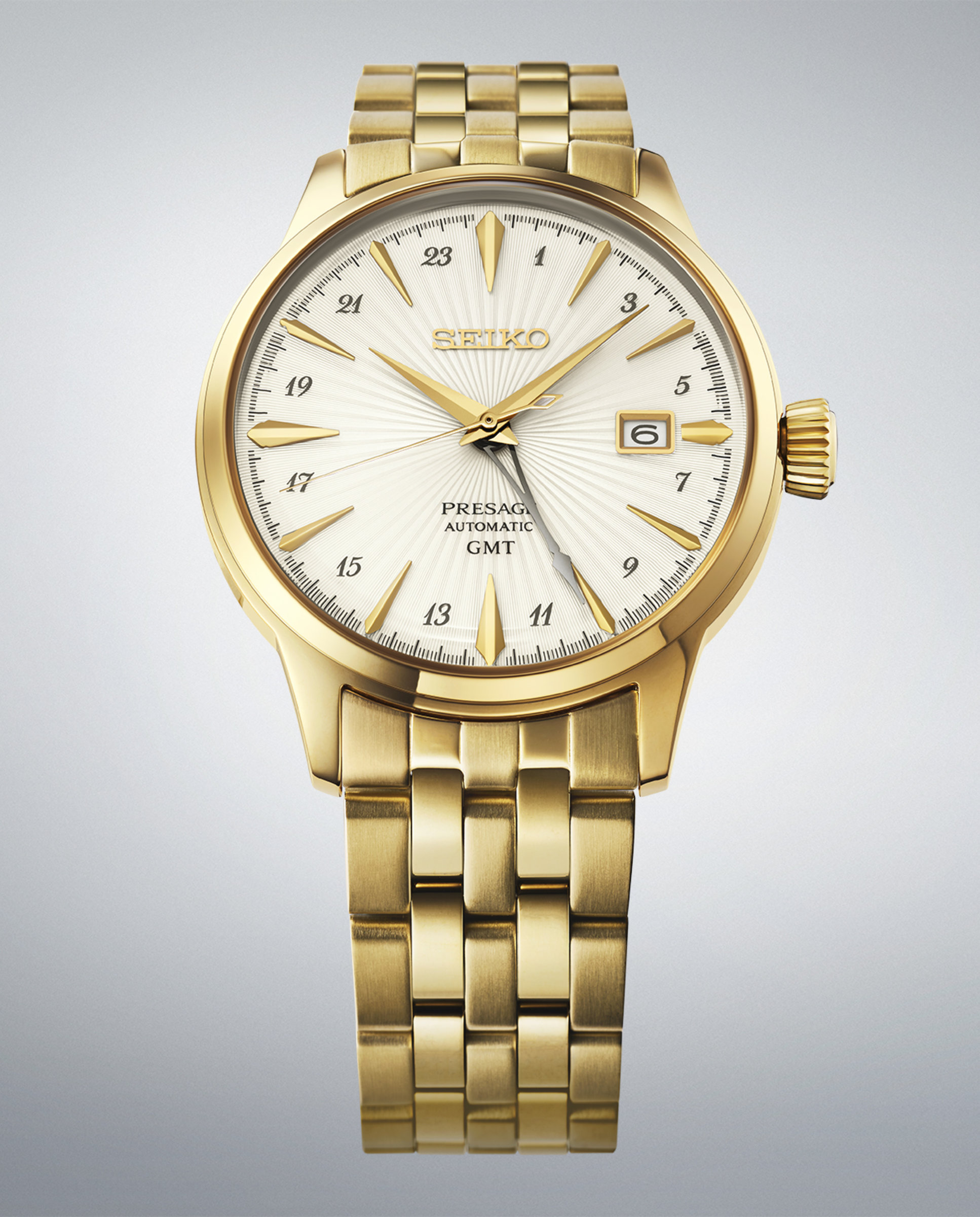 Relógio Presage Hcb004j1 Automático de Aço e Bracelete Dourada Ouro-3