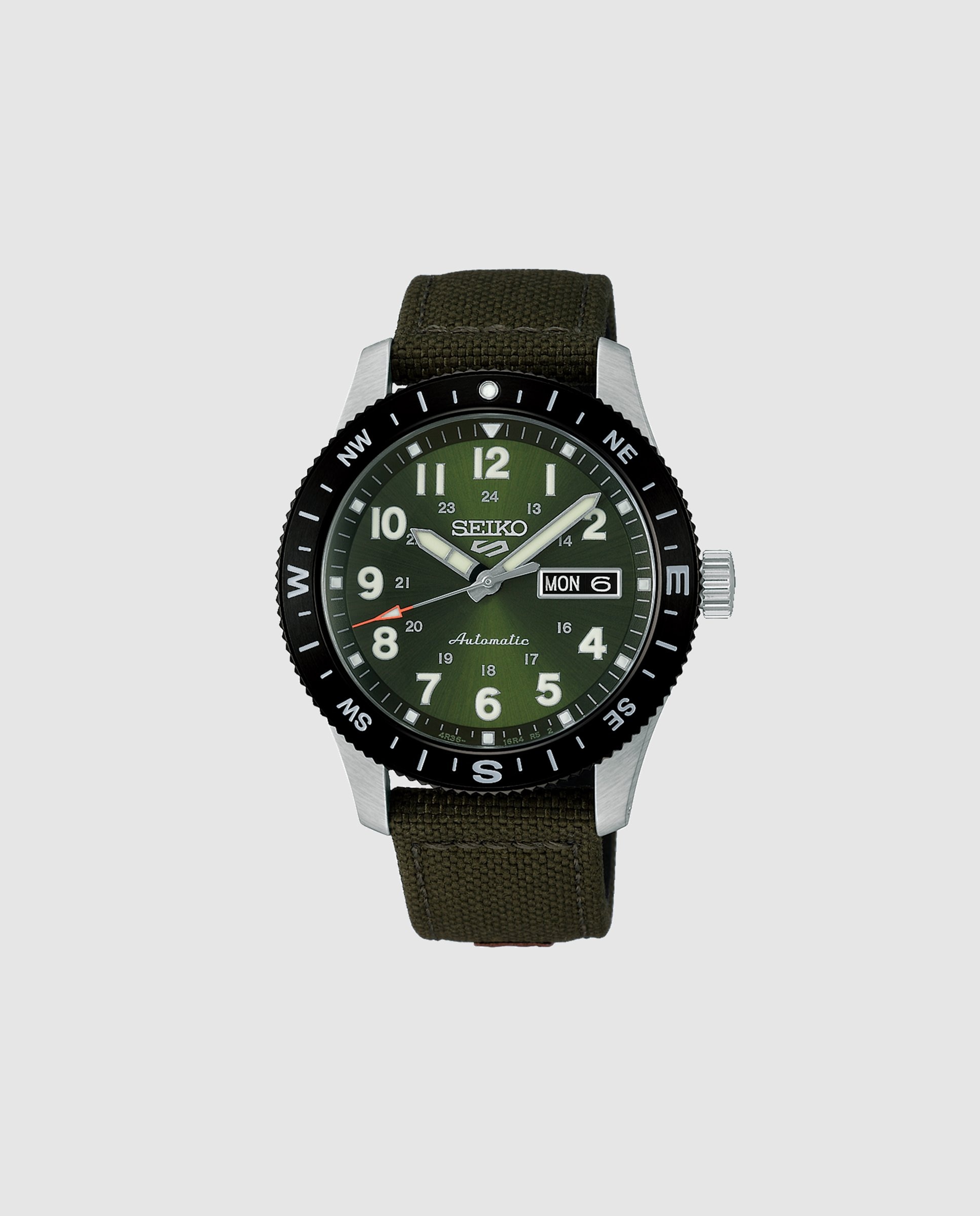 Relógio 5 Sports Hdb008k1 Automático de Nylon e Correia Verde Verde-1