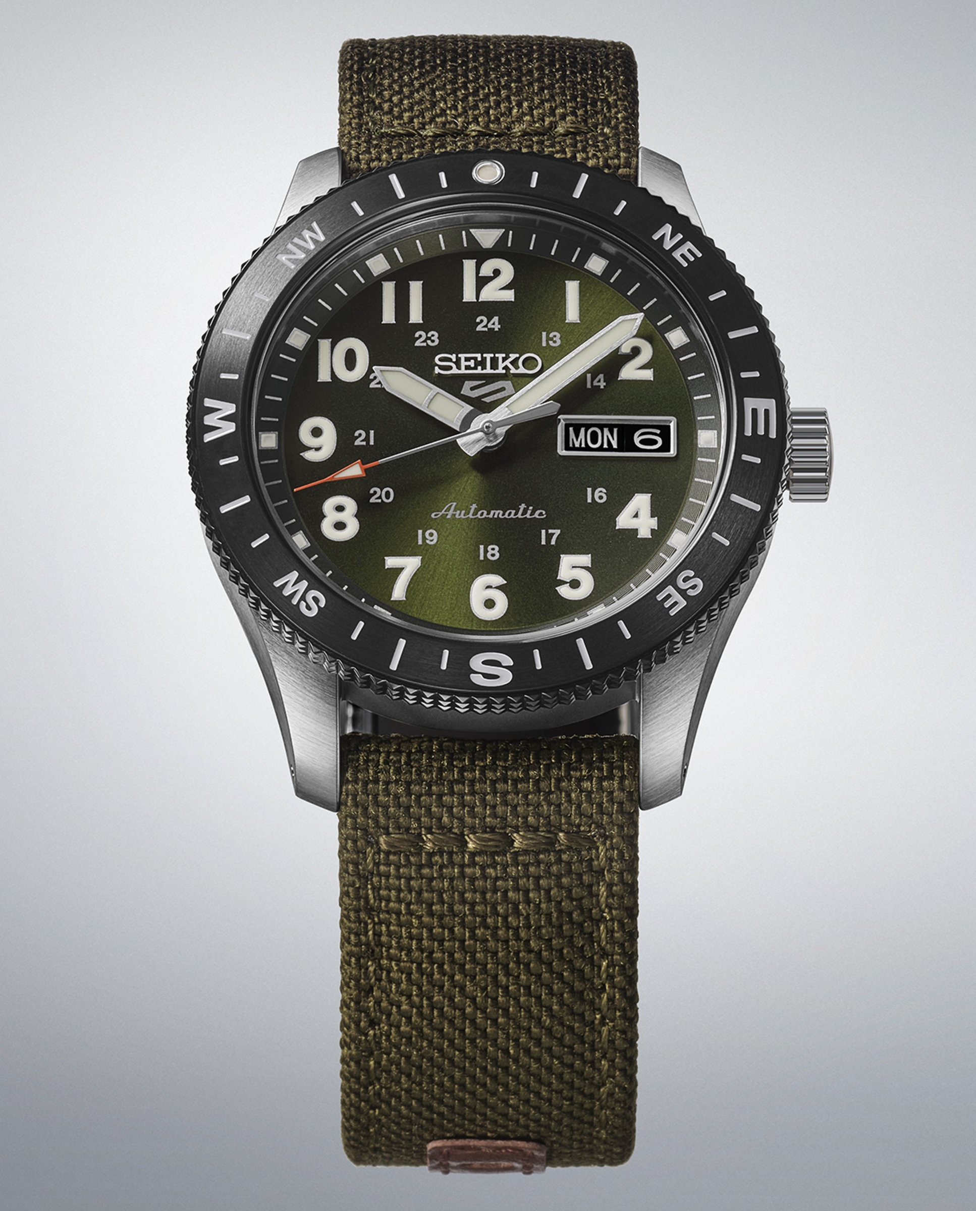 Relógio 5 Sports Hdb008k1 Automático de Nylon e Correia Verde Verde-4