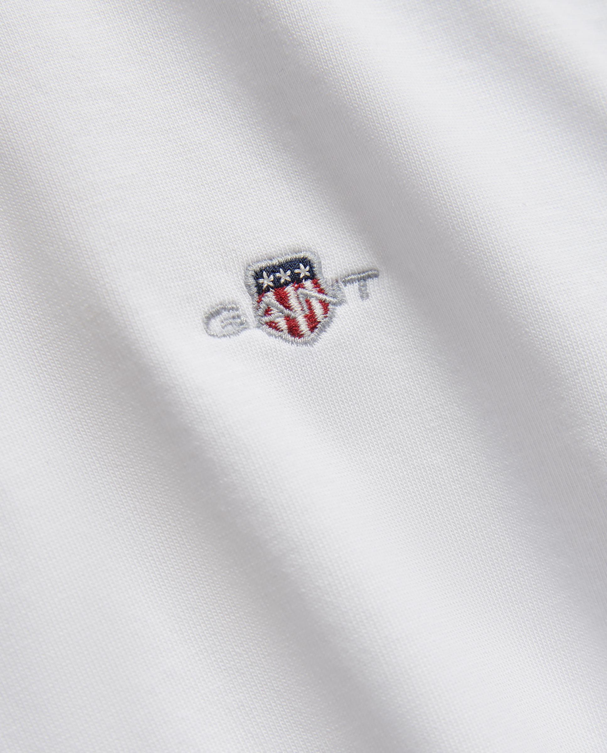 T-shirt de Manga Curta de Algodão Branco-2