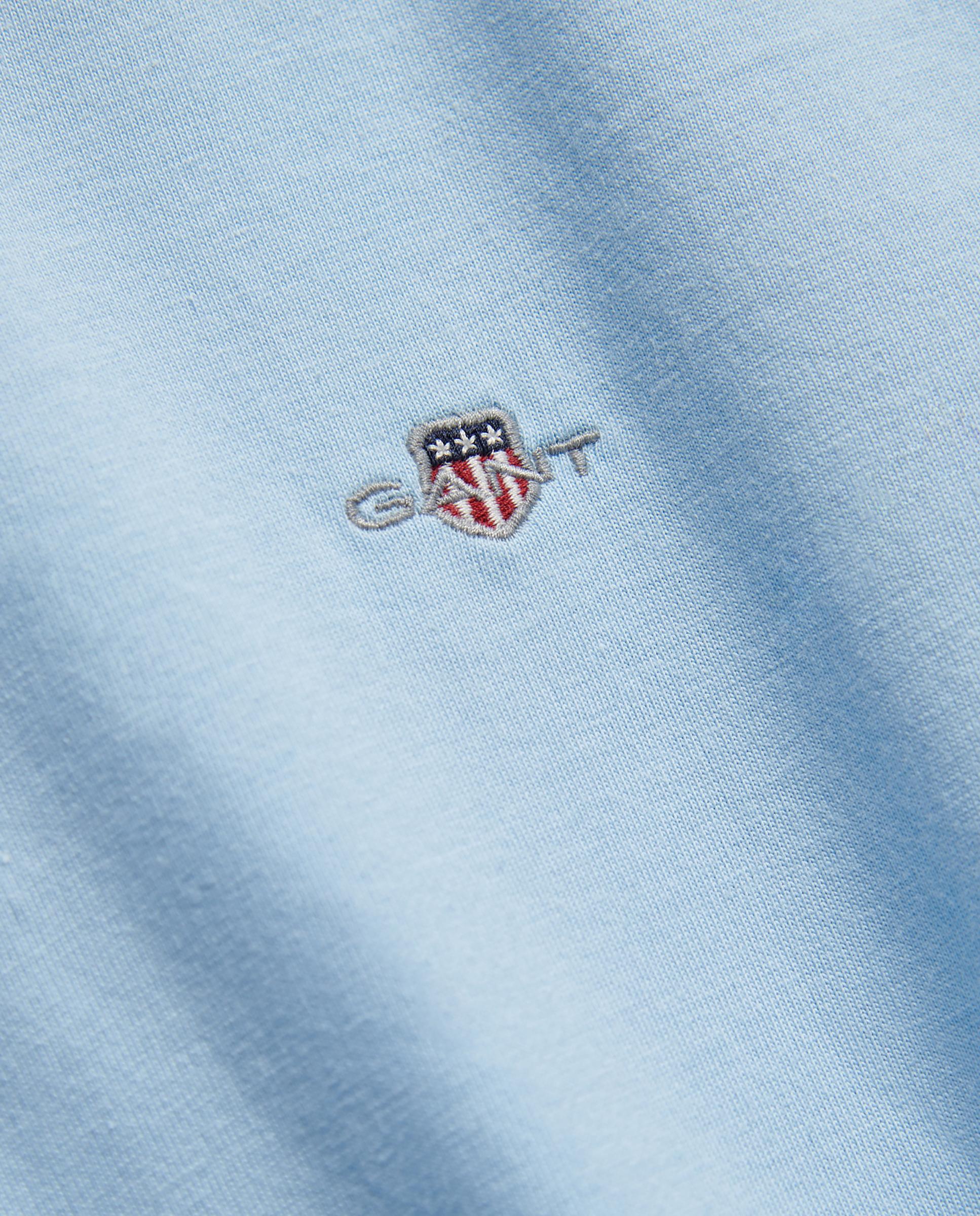 T-shirt de Manga Curta de Algodão Azul-claro-2