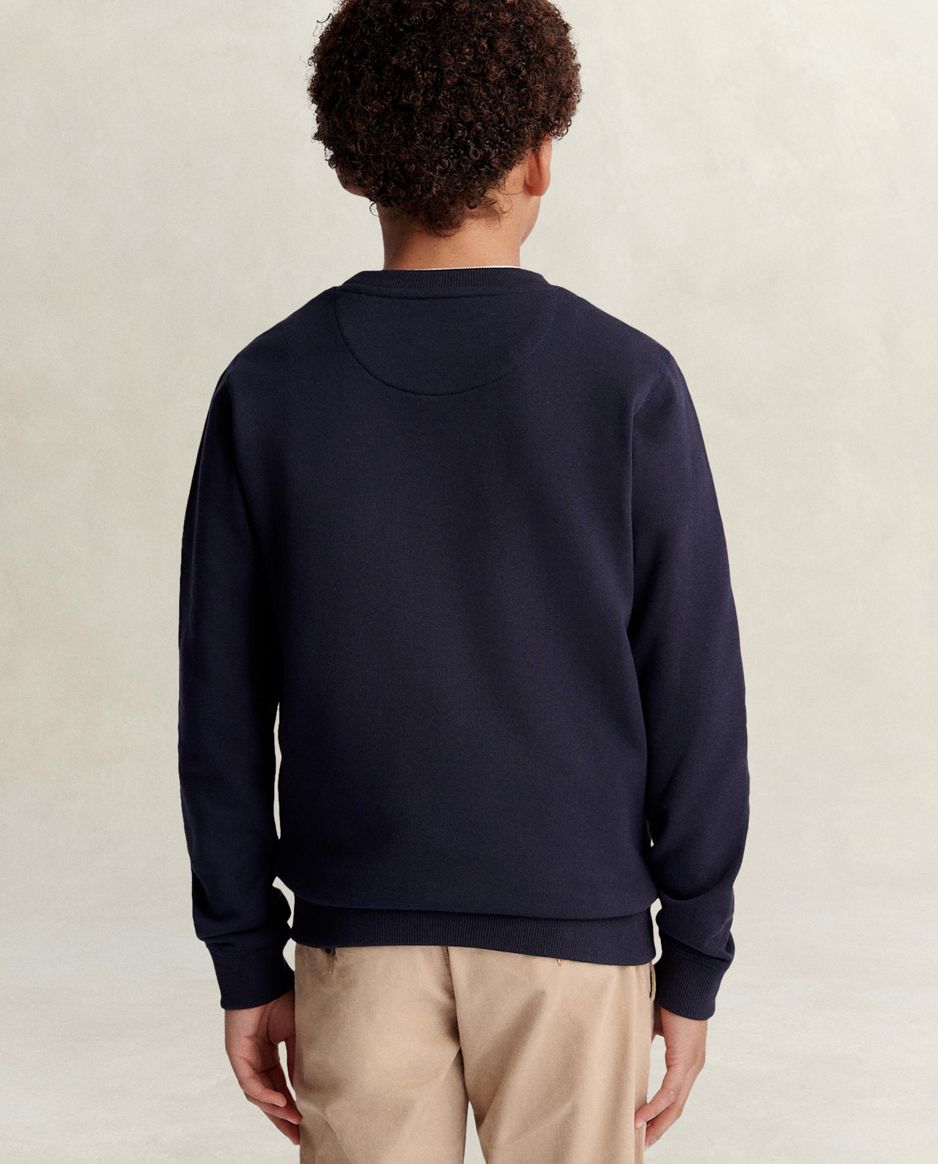 Sweatshirt Infantil com Gola Redonda e Logo Gant Azul-escuro-2