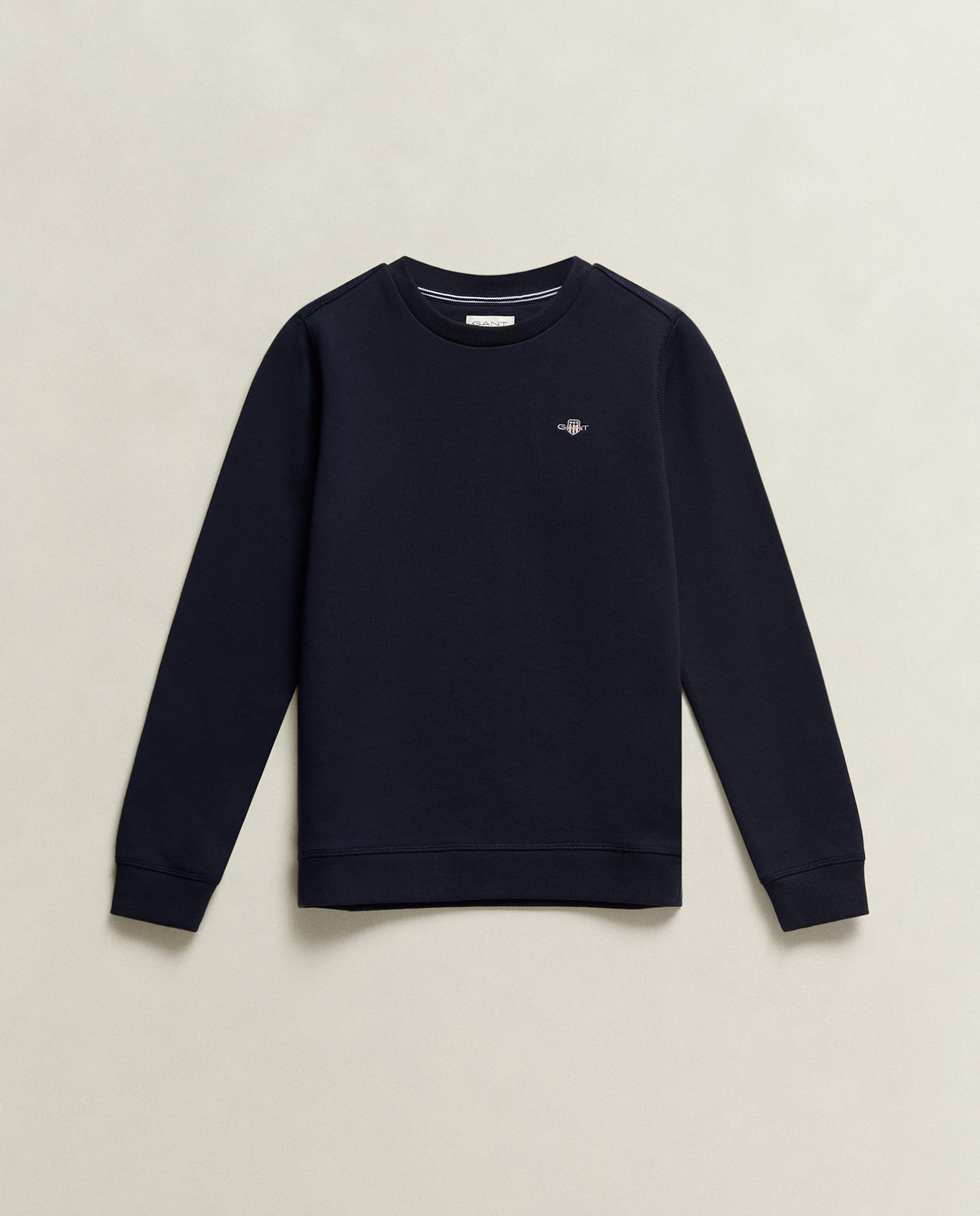 Sweatshirt Infantil com Gola Redonda e Logo Gant Azul-escuro-5