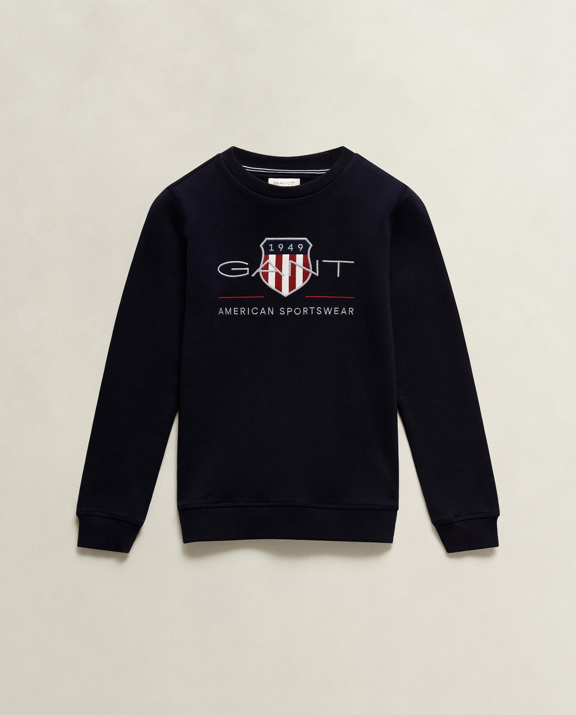 Sweatshirt Infantil de Gola Redonda e Print no Peito Azul-escuro-5