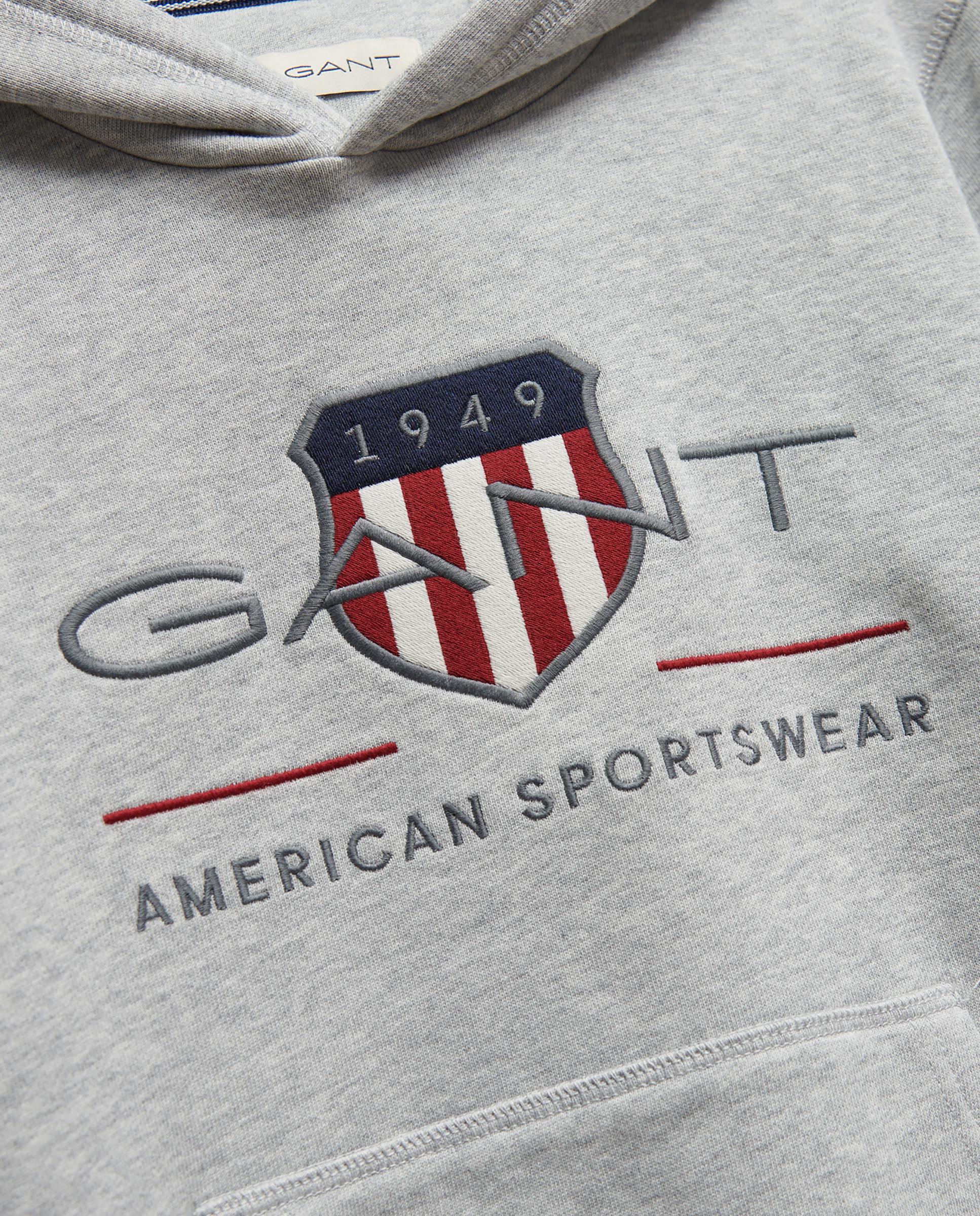 Sweatshirt 100% Algodão com Capuz e Desenho Frontal Cinzento-claro-2