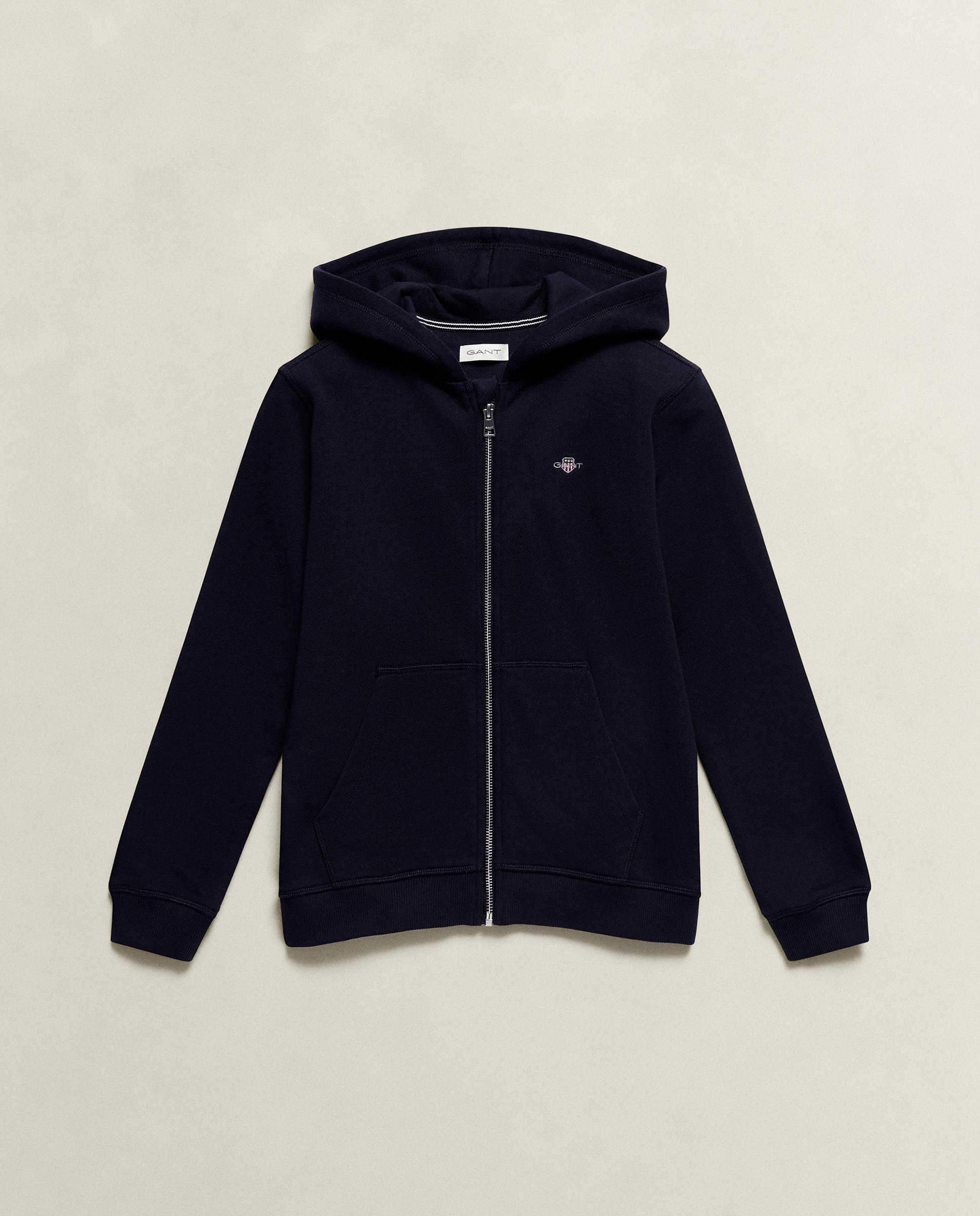Sweatshirt Infantil com Capuz e Fecho Zip Azul-escuro-5