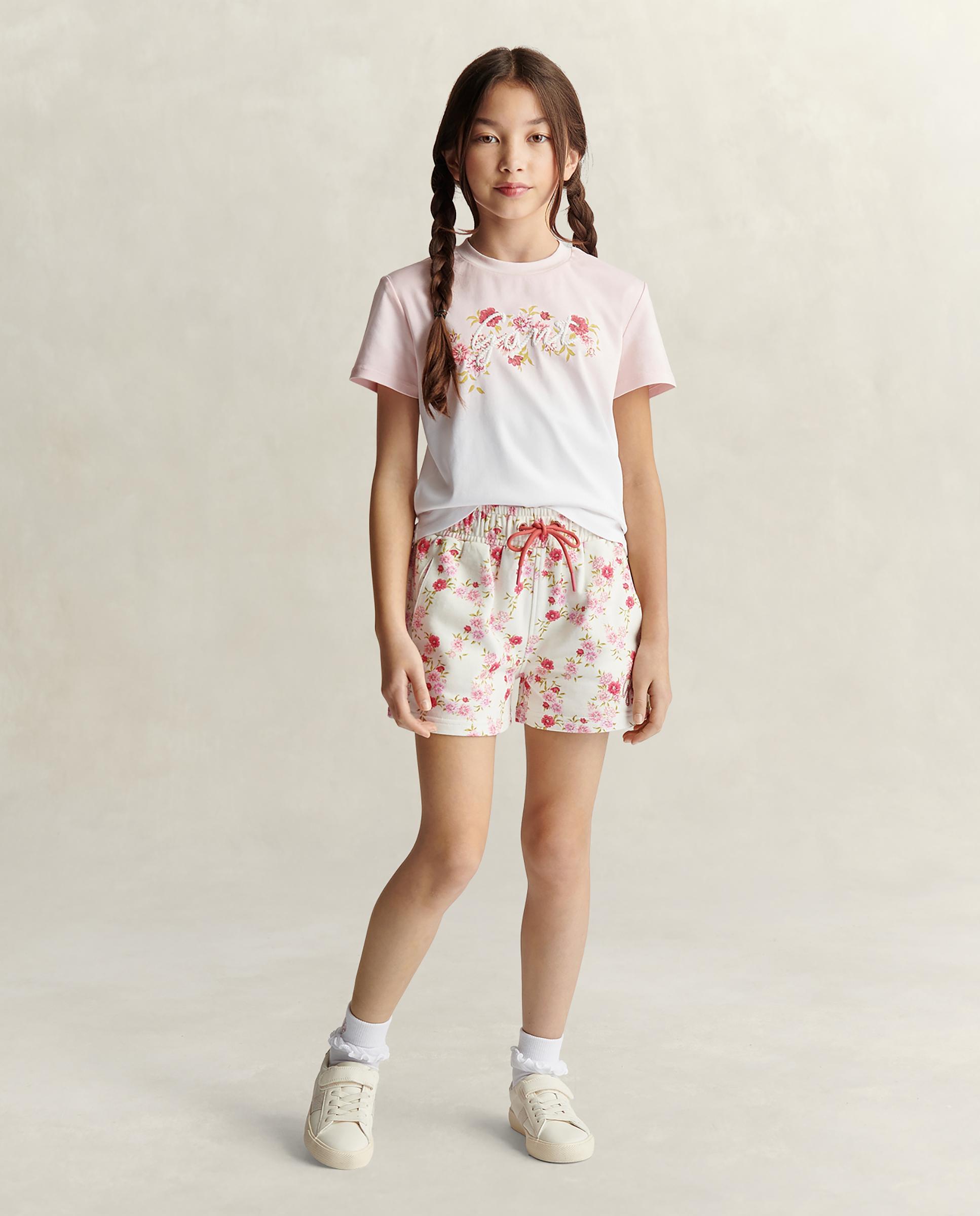 T-shirt Infantil de Manga Curta com Estampado Frontal Gant Rosa-4