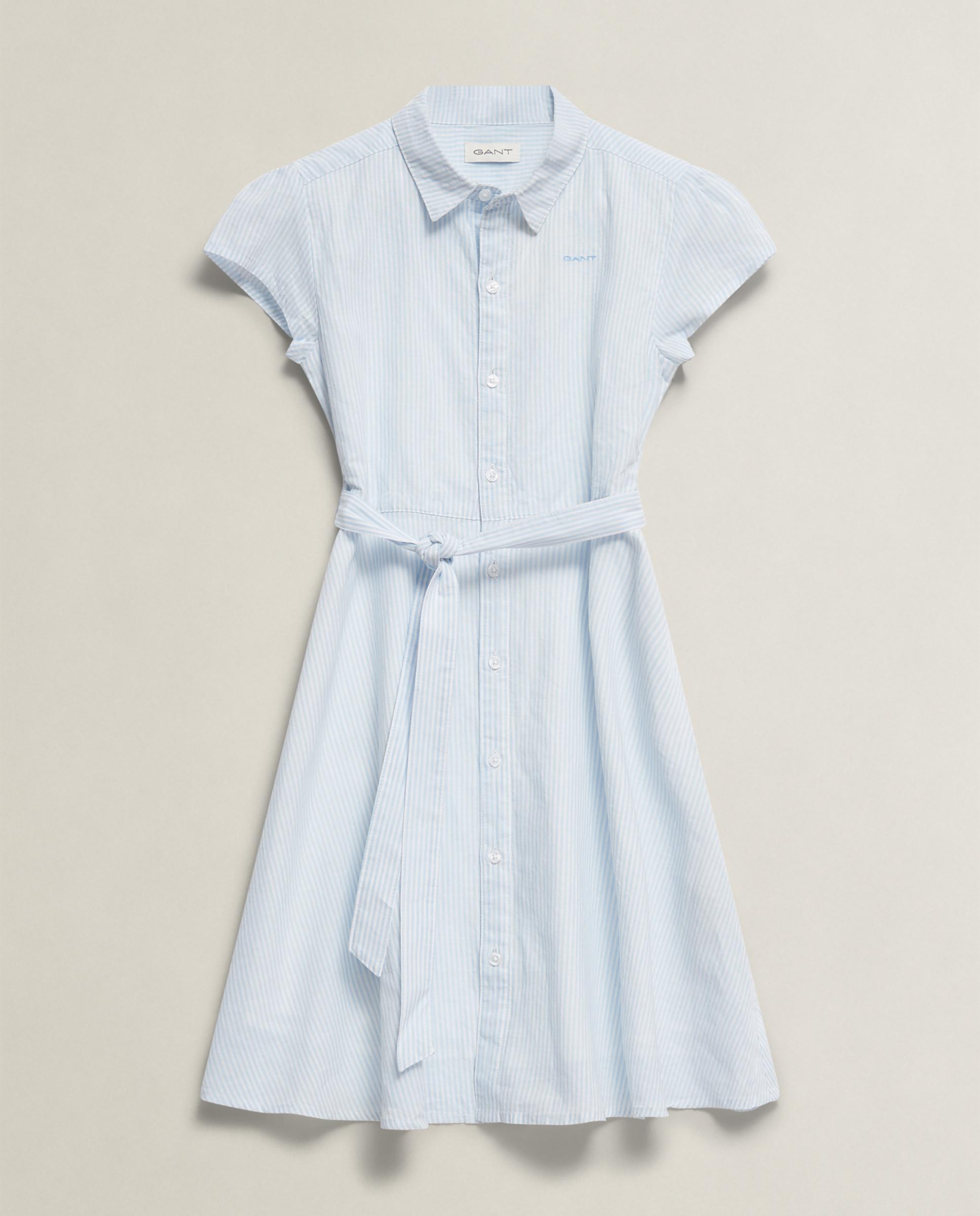 Imagem 0 de Vestido Infantil Tipo Camisa com Estampado Às Riscas