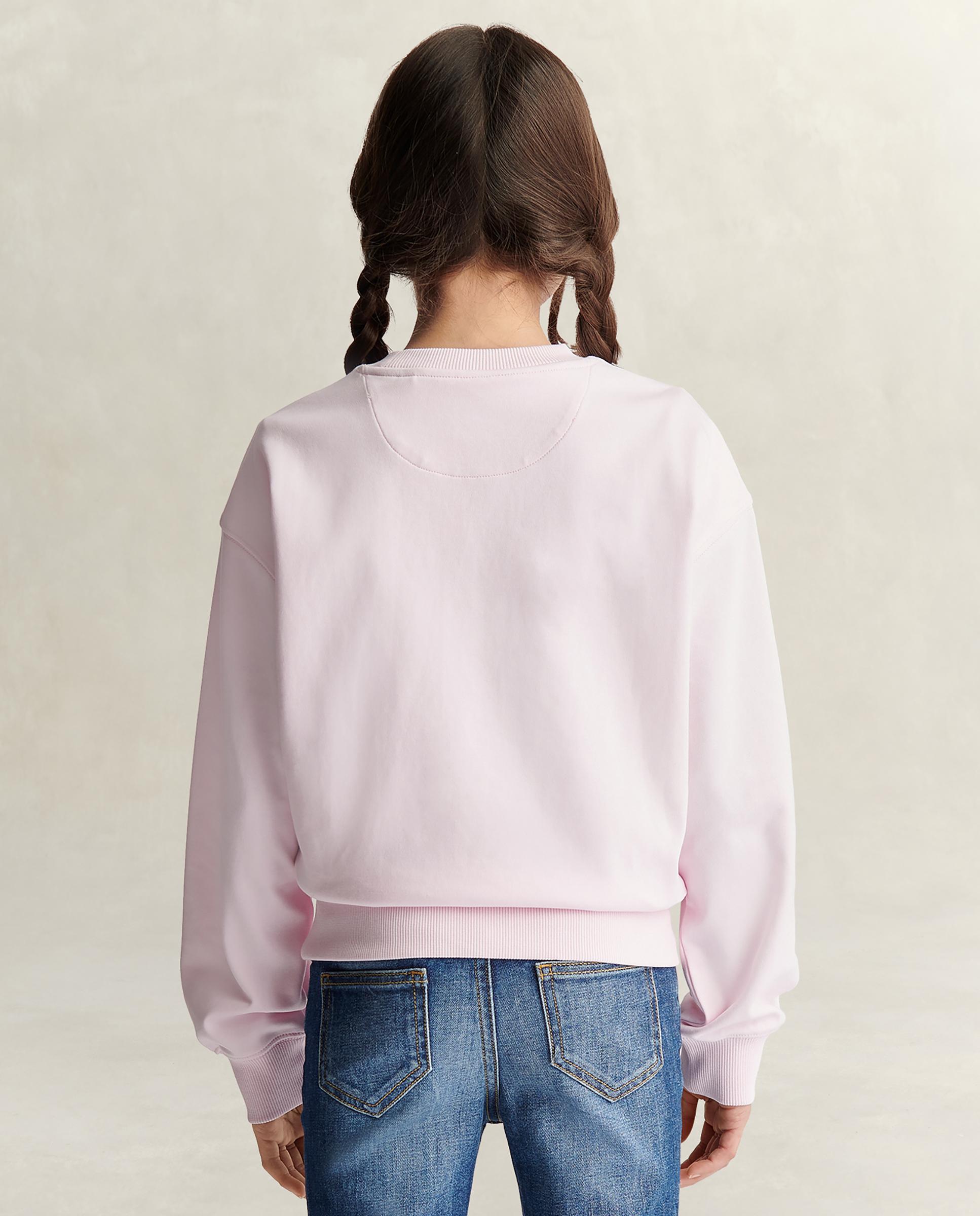 Sweatshirt sem Capuz Infantil de Algodão com Insígnia Rosa-claro-2