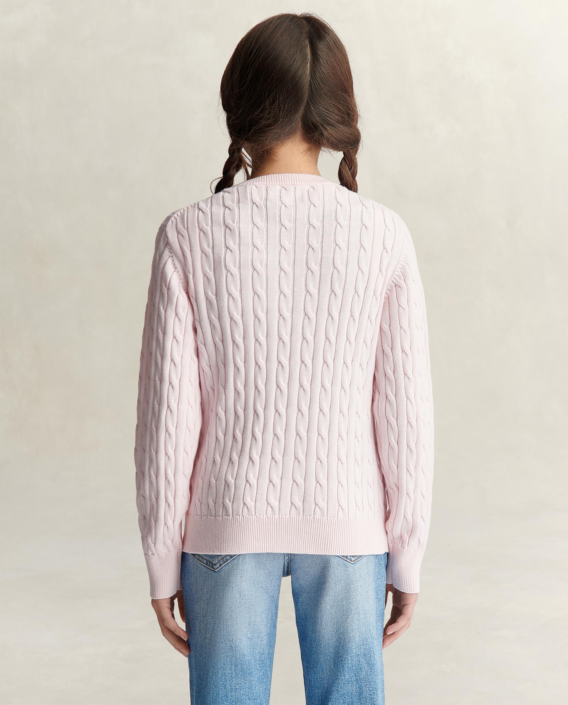 Camisola Infantil com Design Entrançado Rosa-claro-2