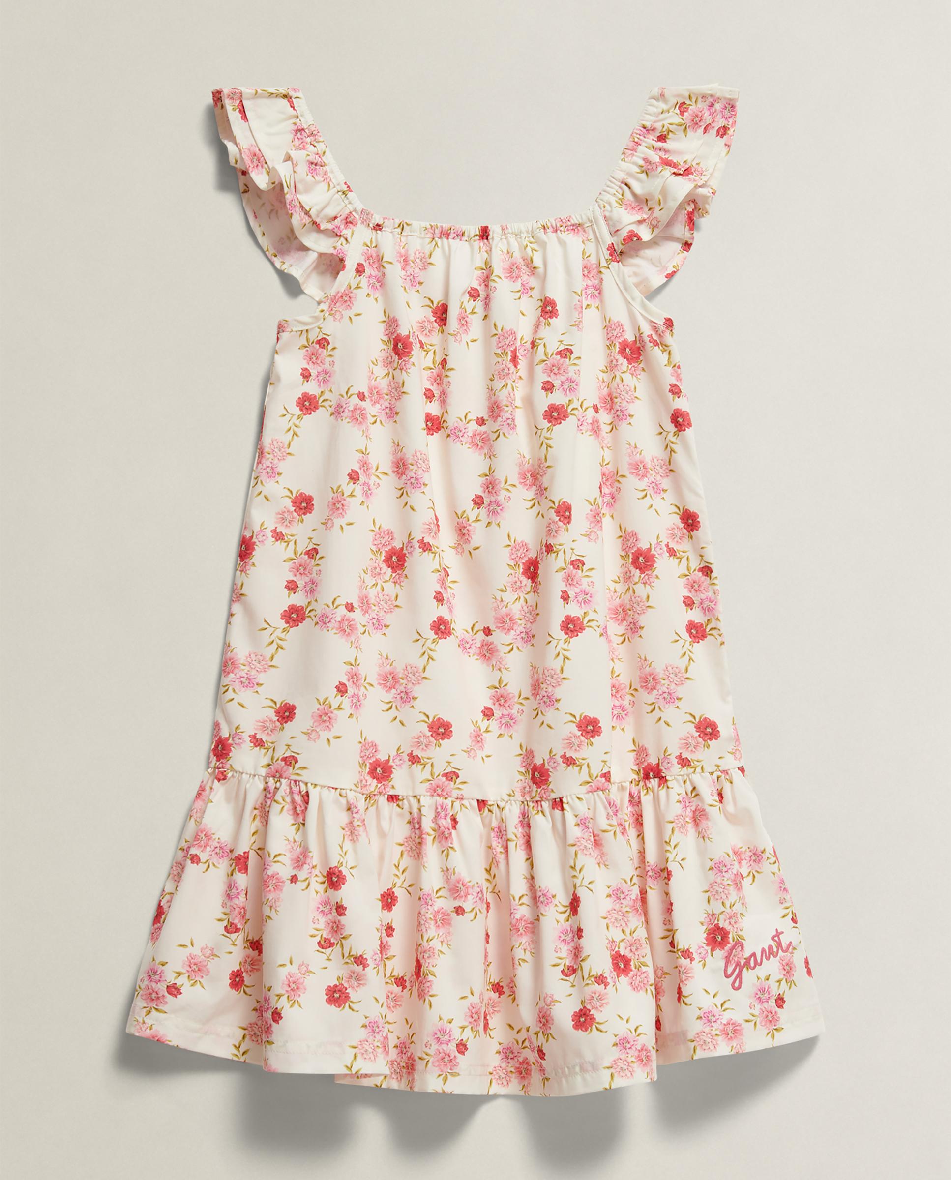 Imagem 0 de Vestido Estampado com Folhos nas Mangas