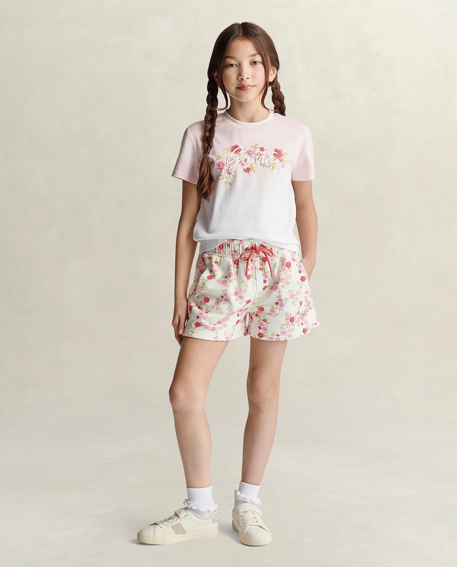 Shorts com Cintura Elástica de Algodão Gant Branco / Rosa-4