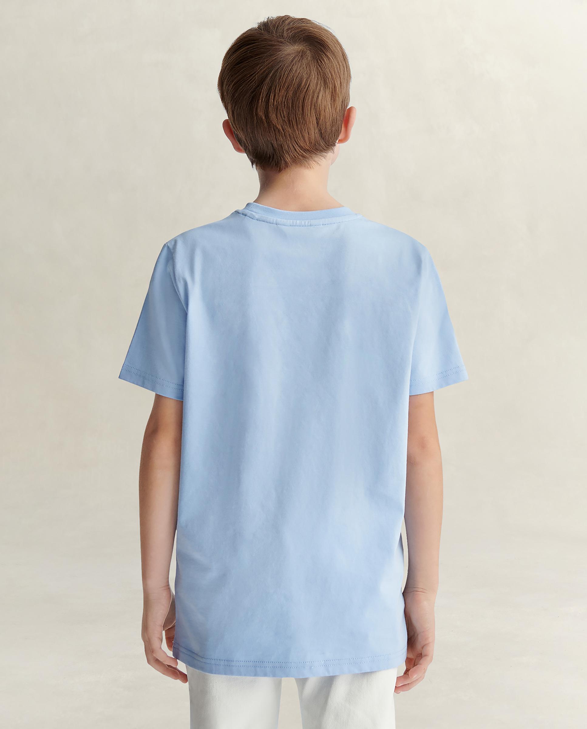 T-shirt Infantil de Manga Curta com Logo Frontal Gant Azul-claro-2