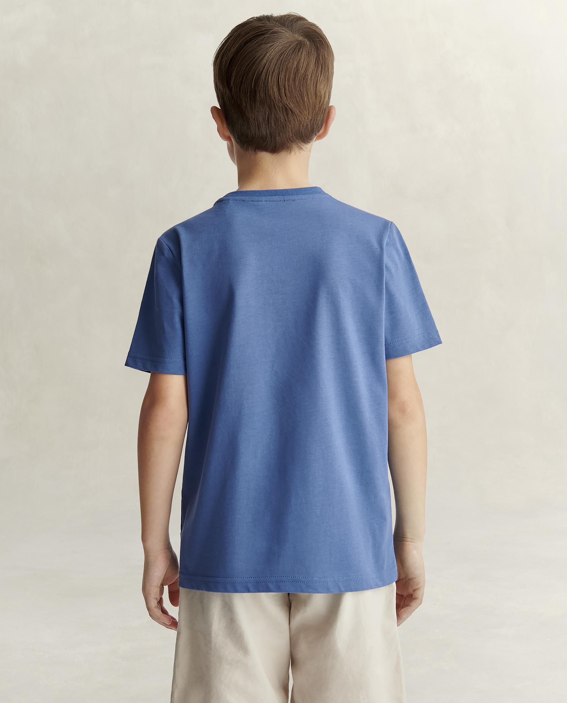 T-shirt Infantil de Manga Curta de Algodão Gant Azul-6
