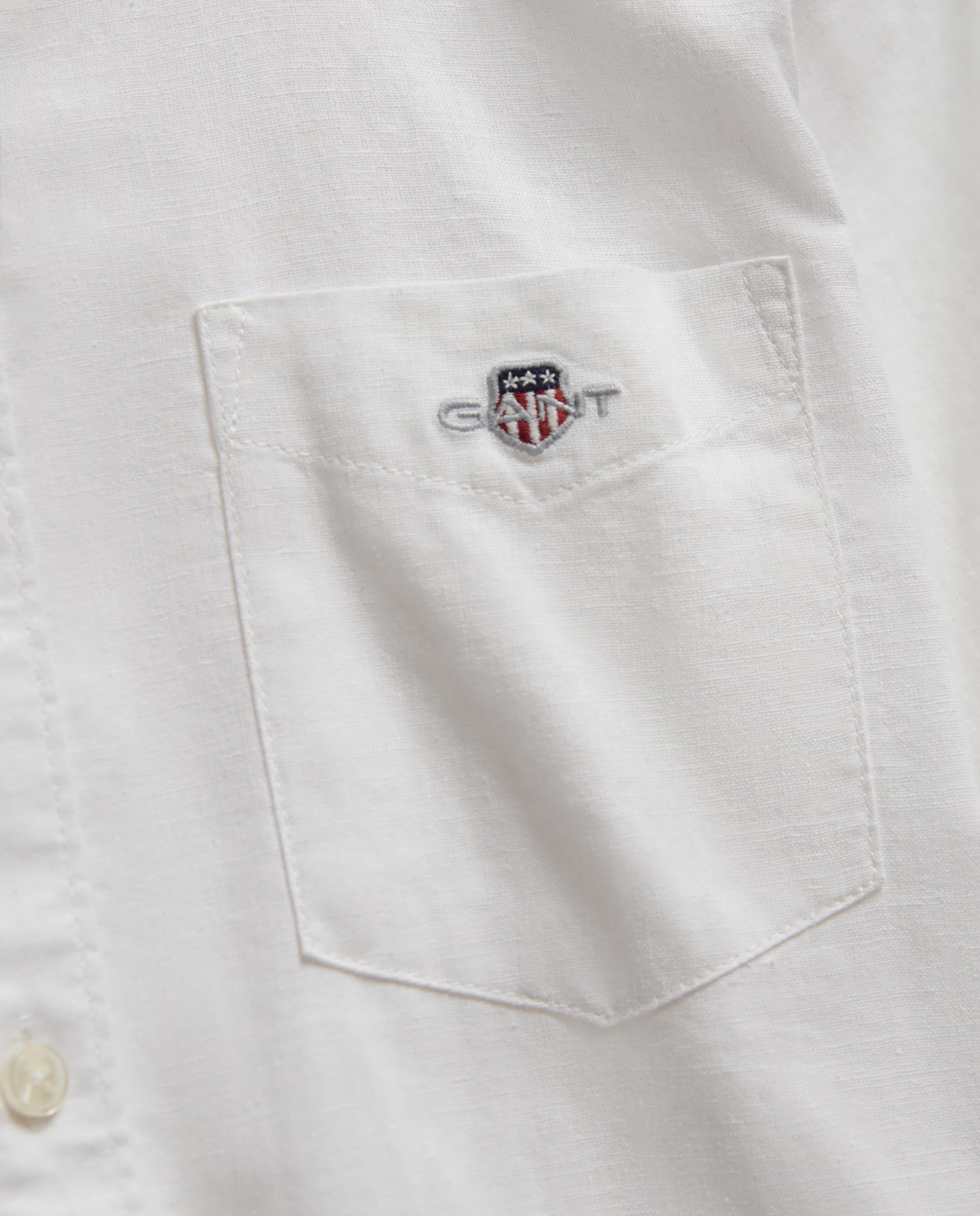 Camisa Lisa de Manga Comprida Gant Branco-2