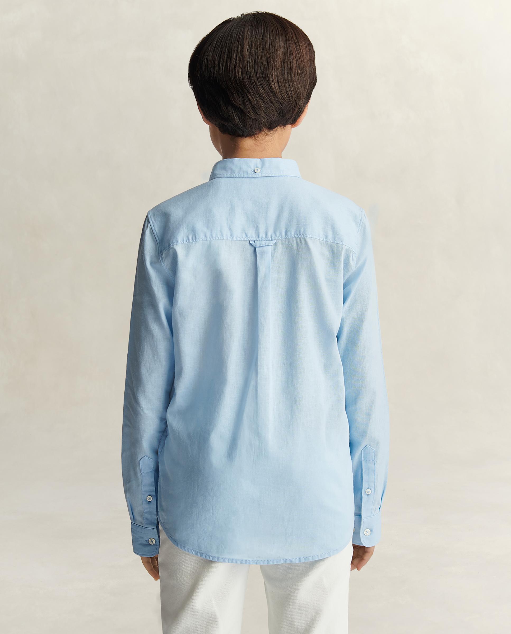 Camisa Infantil de Manga Comprida com Bolso Gant Azul-claro-2