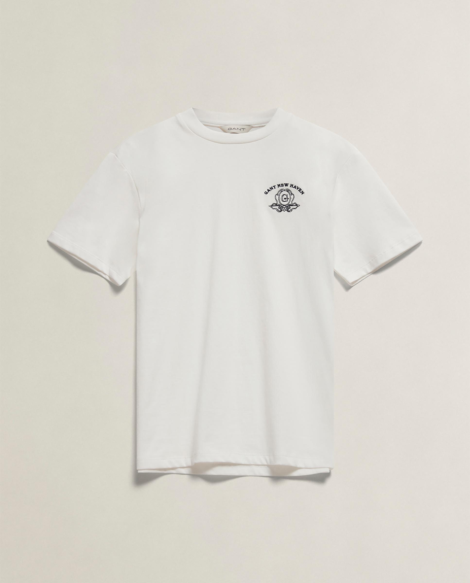 T-shirt Infantil de Gola Redonda e Print no Peito Creme-5