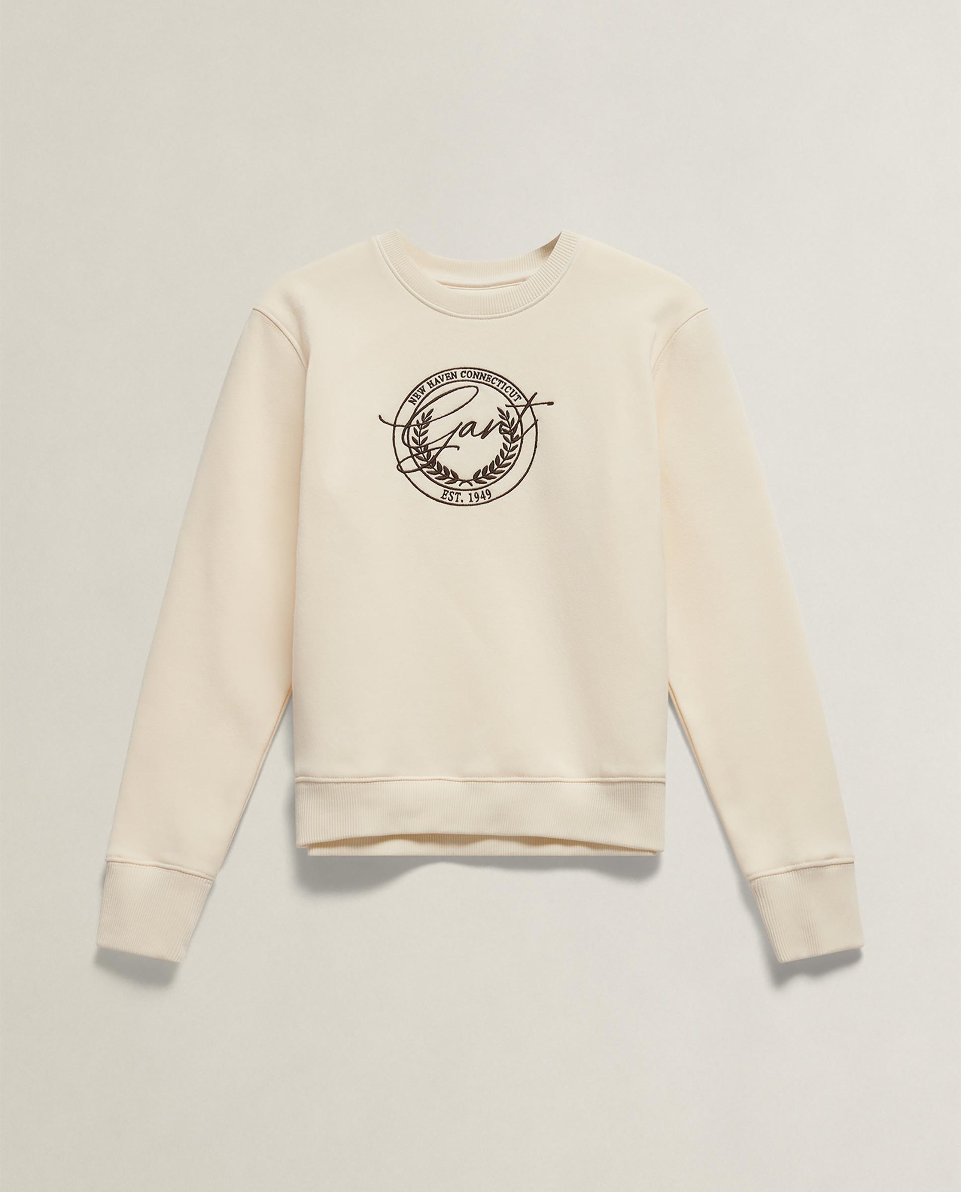 Sweatshirt Infantil de Gola Redonda com Print no Peito Creme-5