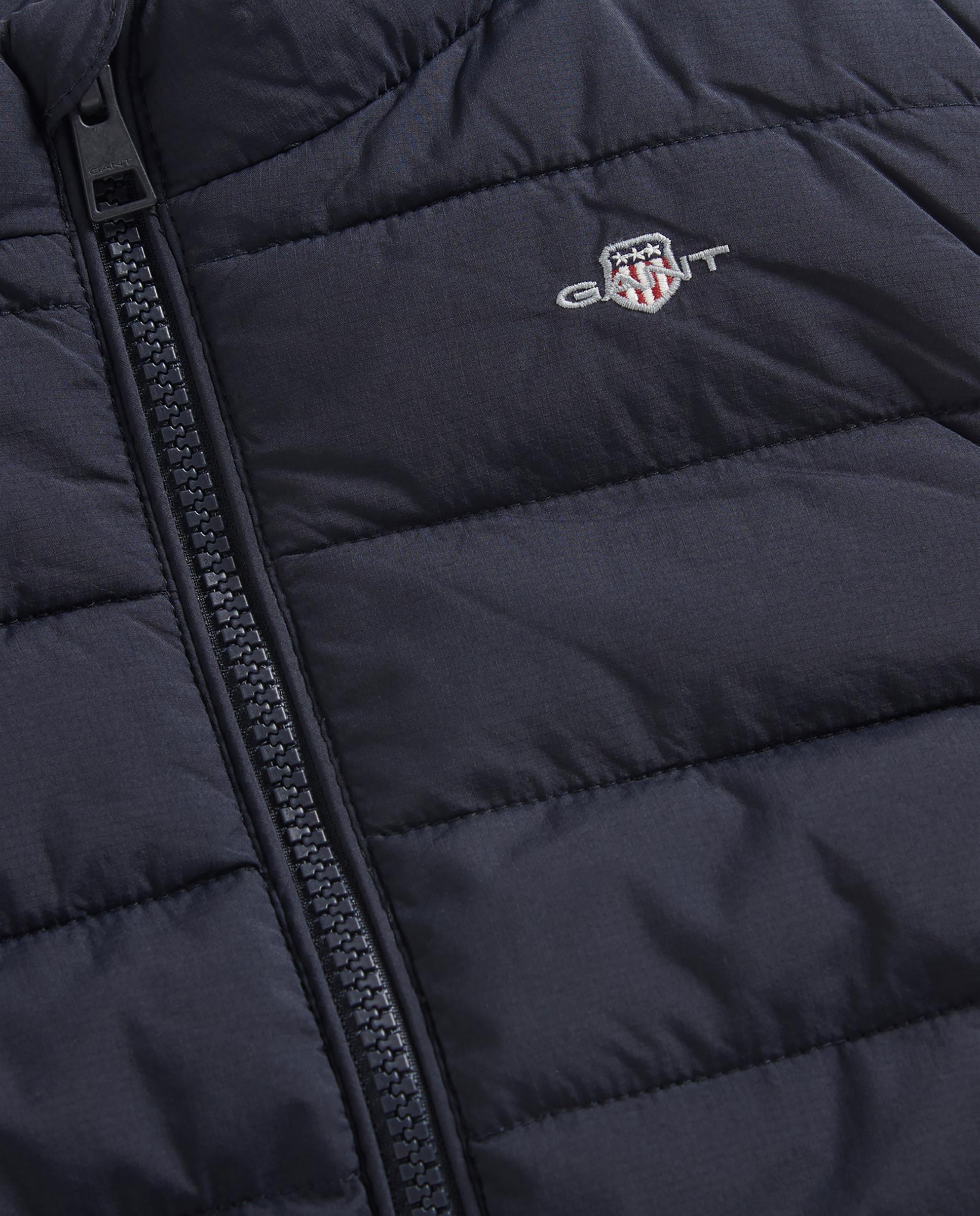 Colete de Sobretudo Infantil com Fecho Zip e Logo Gant Azul-escuro-2
