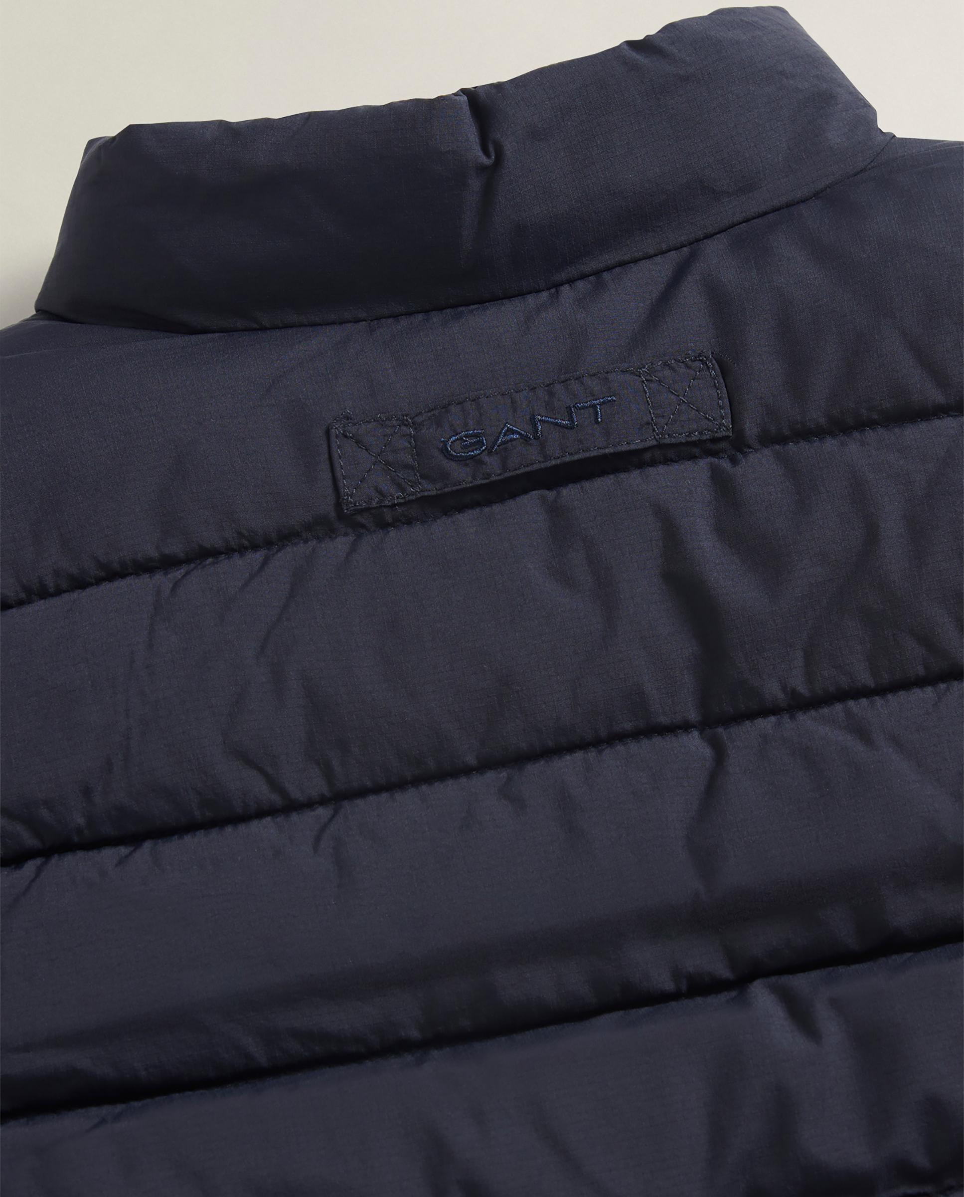 Colete de Sobretudo Infantil com Fecho Zip e Logo Gant Azul-escuro-3