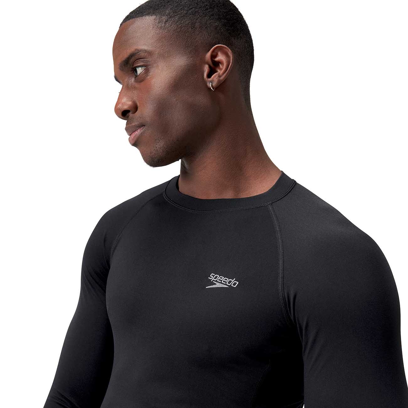T-shirt Natação Mens Essential Long Sleeve Rash Top Speedo Preto-2
