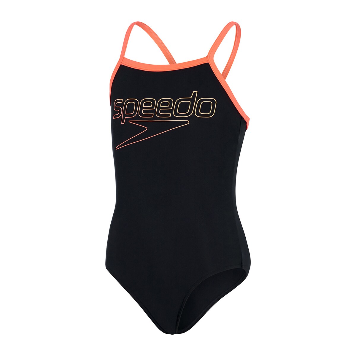Fato de Banho de Natação Infantil Printed Thinstrap Muscleback Speedo Preto-1