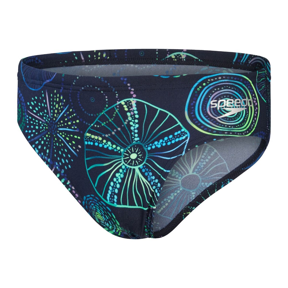 Fato de Banho de Natação Junior Allover Digital Brief 6cm Speedo Verde-1
