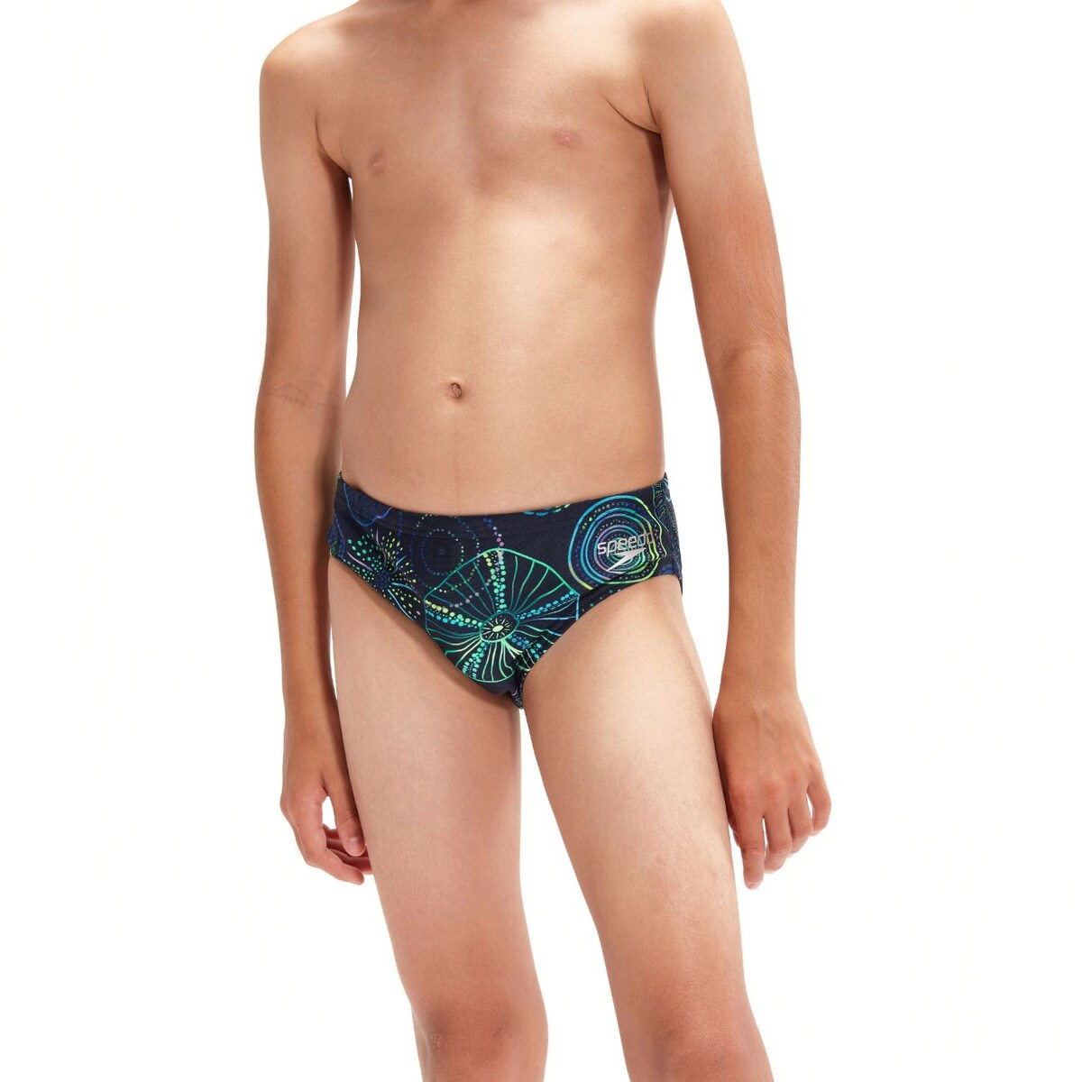 Fato de Banho de Natação Junior Allover Digital Brief 6cm Speedo Verde-2