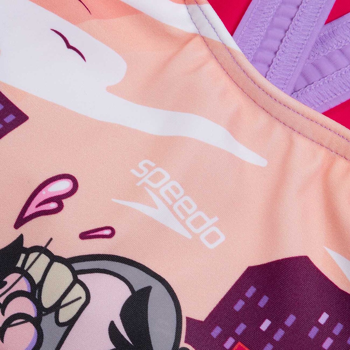 Fato de Banho de Natação para Bebé Girls Printed Crossback Speedo Roxo-2