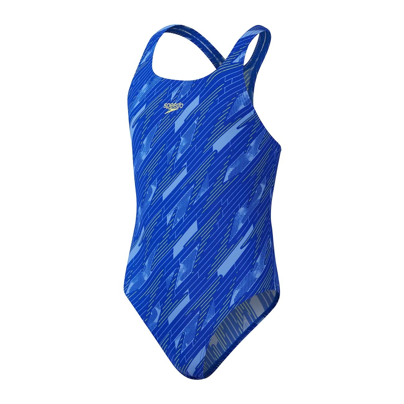 Fato de Banho de Natação Infantil Girls Hyperboom Allover Medalist Speedo Azul-celeste-1