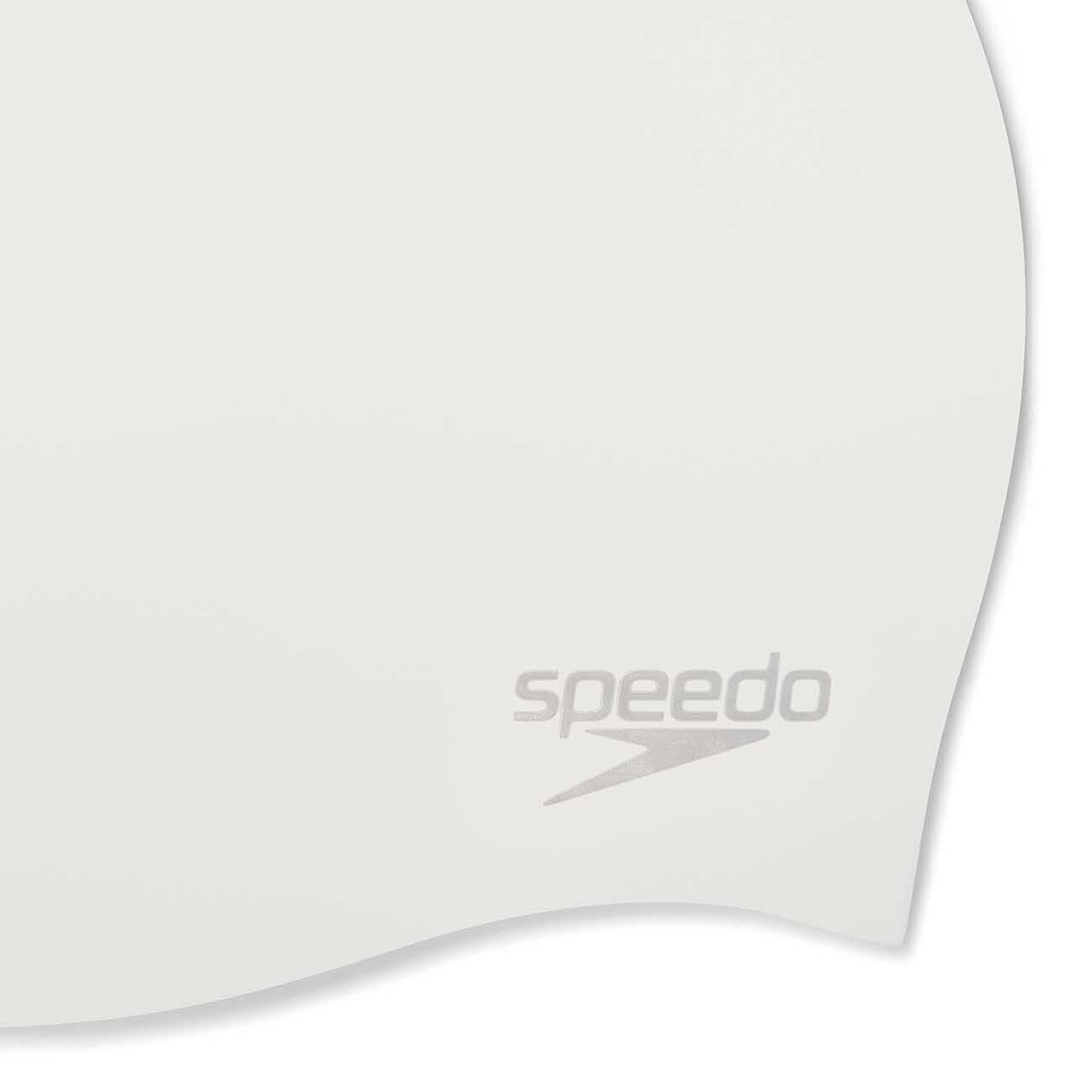 Chapéu de Natação Unissexo de Silicone Moldada em Liso Speedo Branco-2