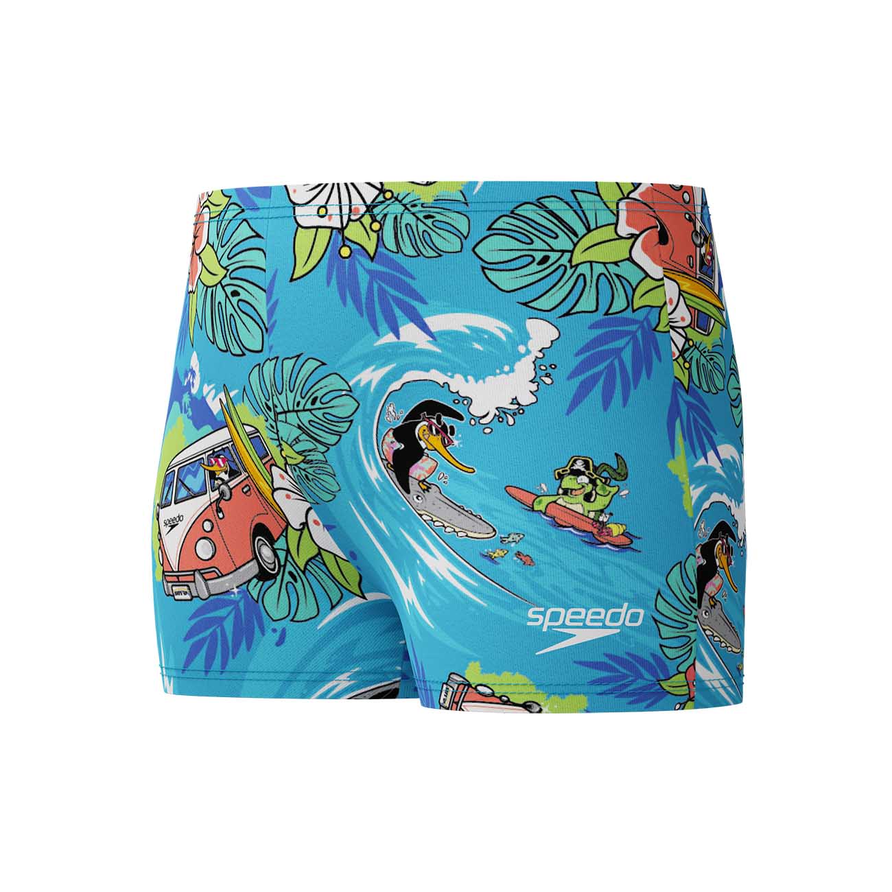 Fato de Banho para Bebés Learn To Swim Digital Allover Aquashort Speedo Azul-2