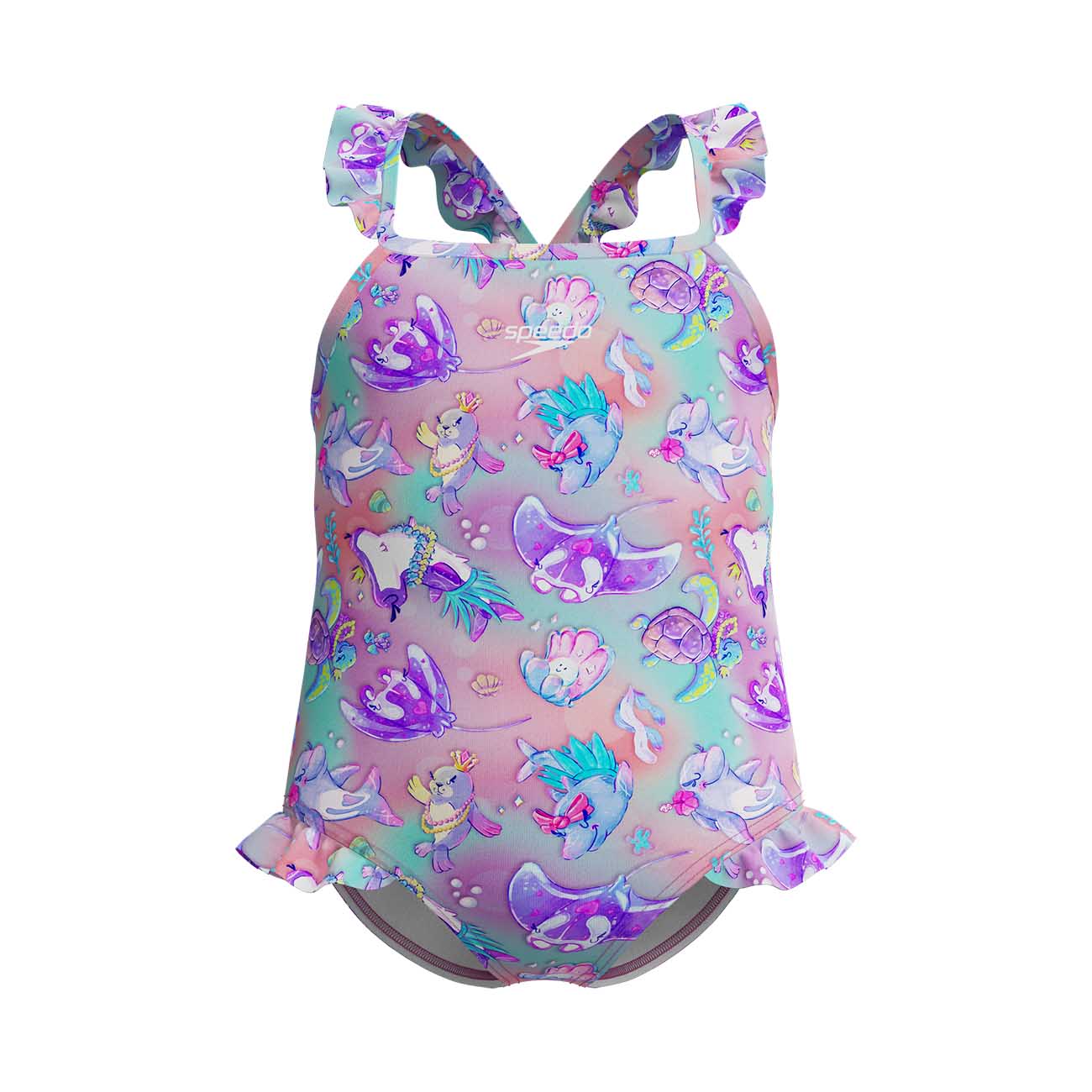 Imagem 0 de Fato de Banho para Bebés Digital Frill Thinstrap Swimsuit Speedo