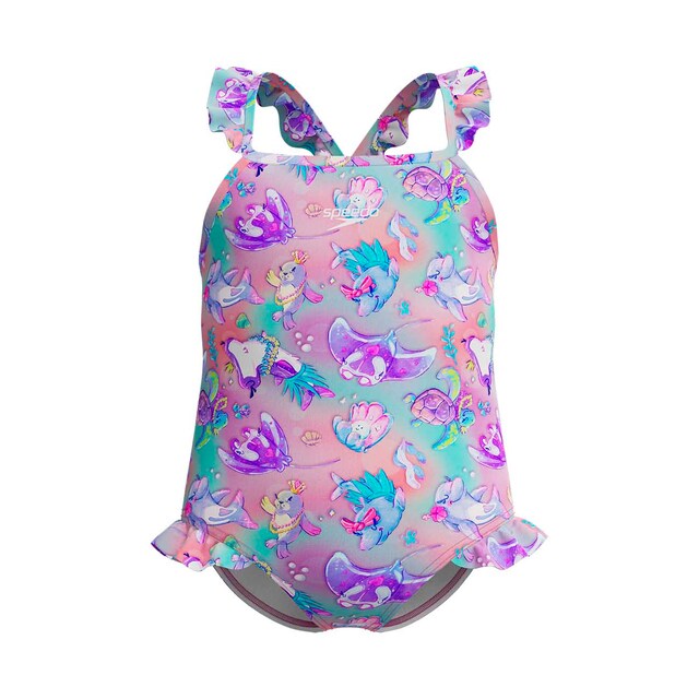 Imagem 0 de Fato de Banho de Natação Infantil Digital Frill Thinstrap Swimsuit Speedo