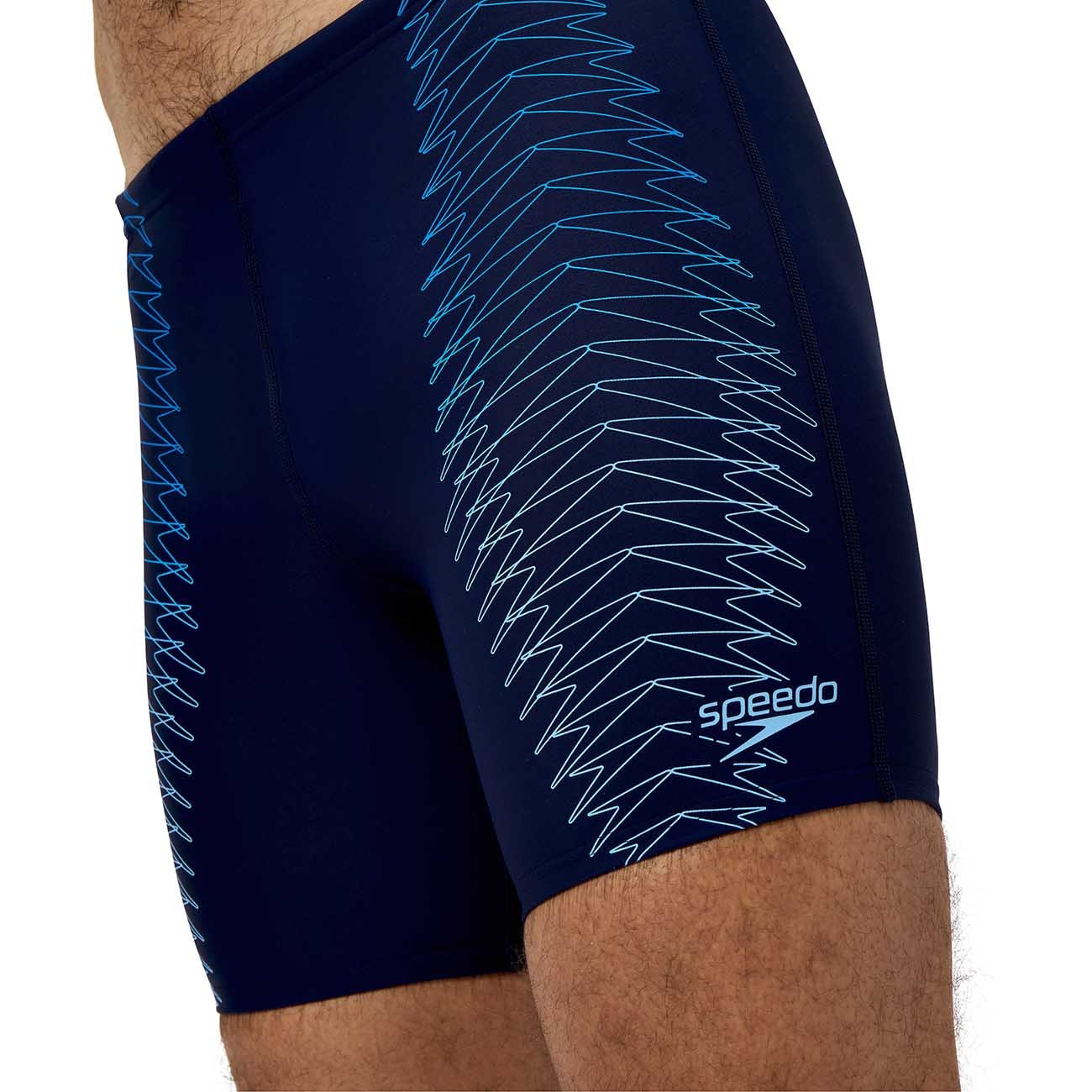 Fato de Banho de Natação Duo Logo Print Mid Jammer Speedo Azul-3