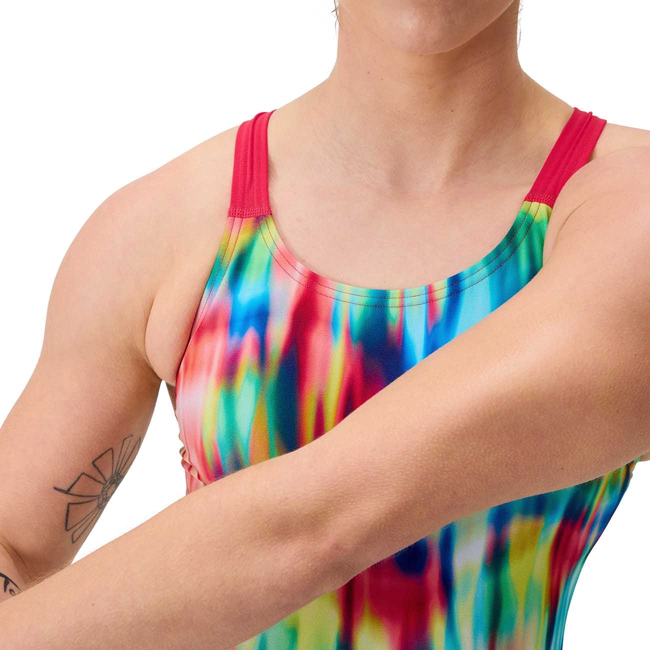 Fato de Banho de Natação Fl Printed Leaderback Speedo Vermelho-2