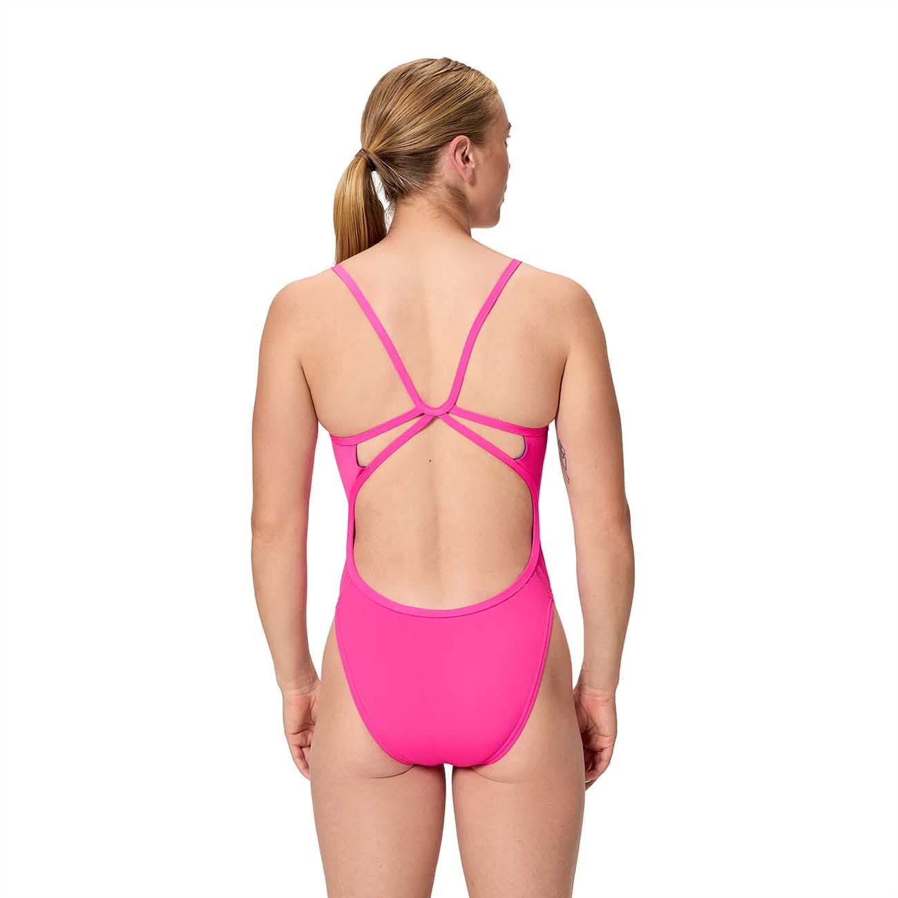 Fato de Banho de Natação Solid Web Back Speedo Fúcsia-3