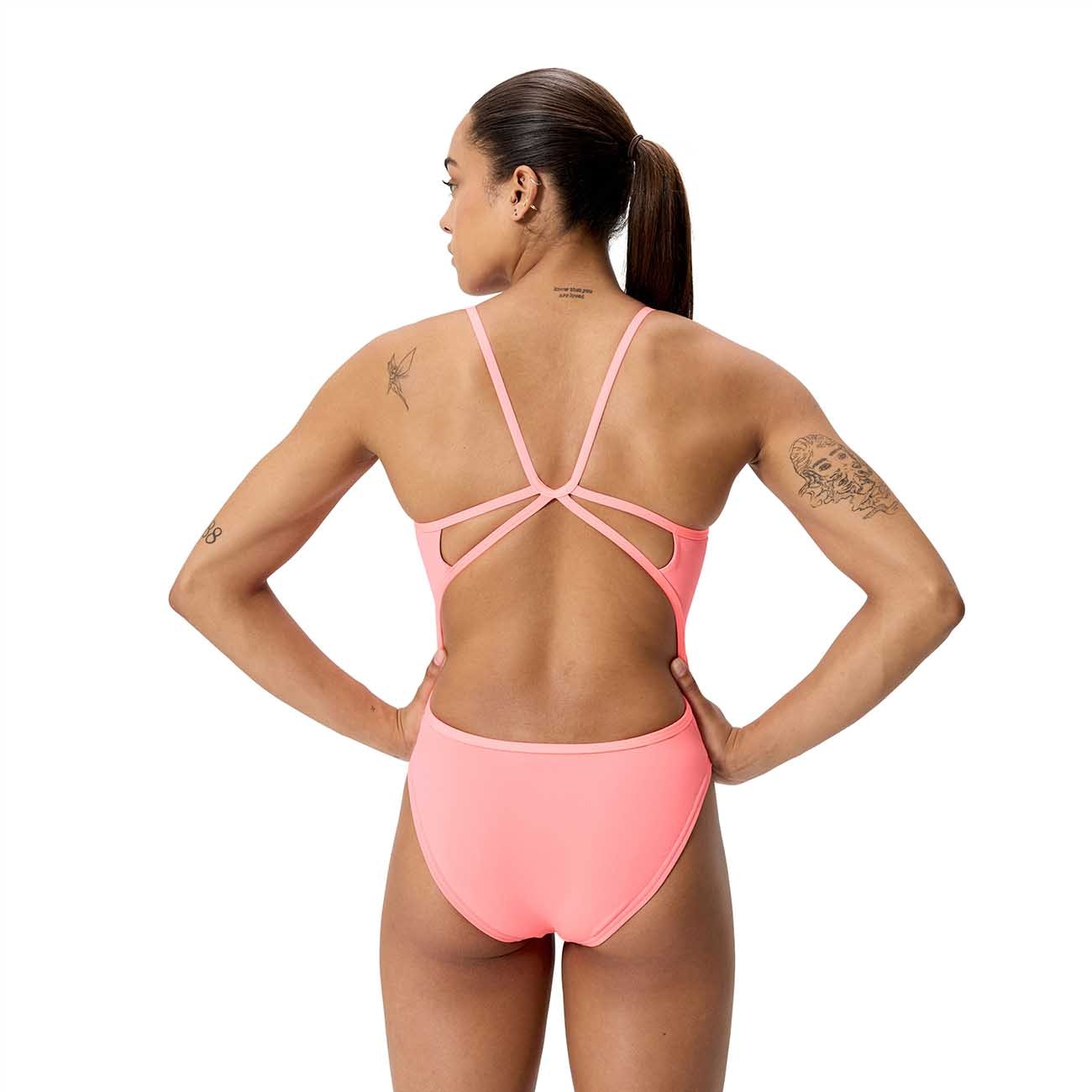 Fato de Banho de Natação Solid Web Back Speedo Rosa-claro-3
