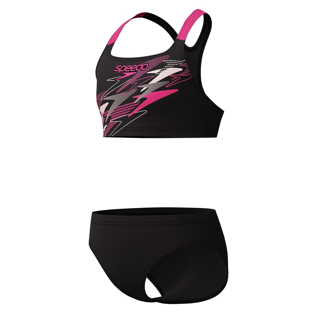 Fato de Banho de Natação Infantil Medley Logo Racerback Two Piece Speedo Cinzento-escuro-2