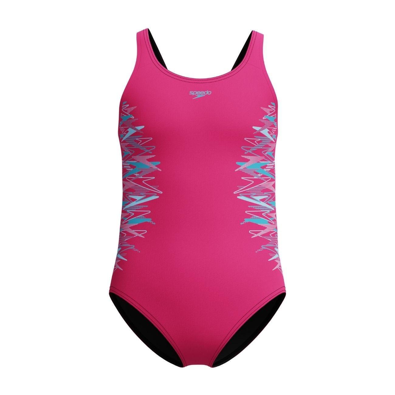 Fato de Banho de Natação Infantil Placement Muscleback One Piece Speedo Rosa-1