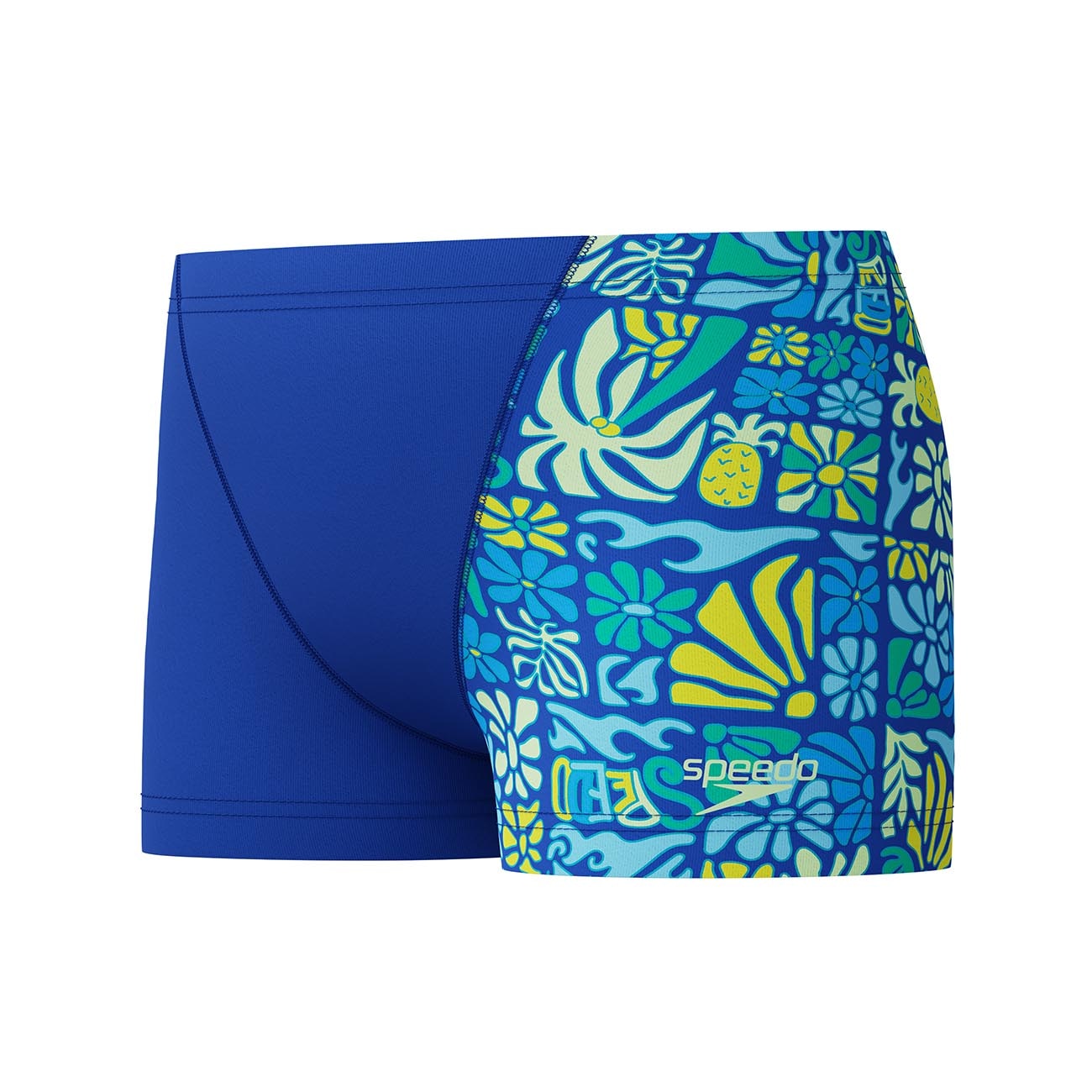 Fato de Banho de Natação Infantil Print V-cut Aquashort Speedo Azul-2