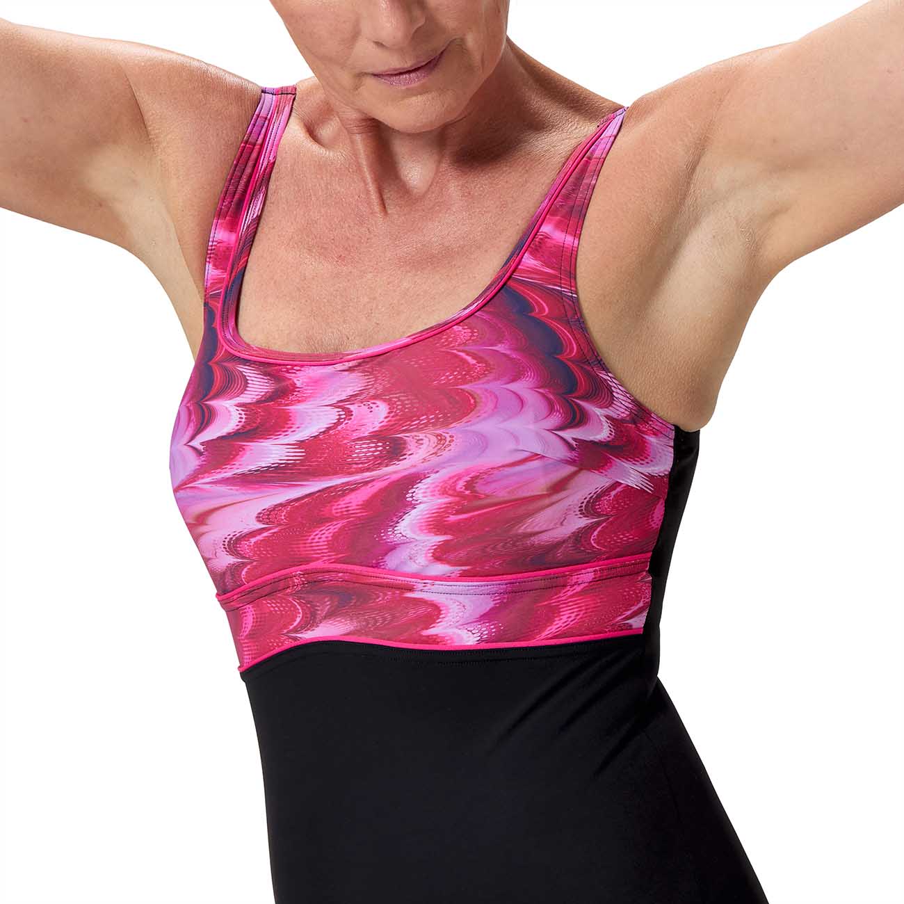 Fato de Banho de Natação Print Contour Eclipse One Piece Speedo Rosa-2