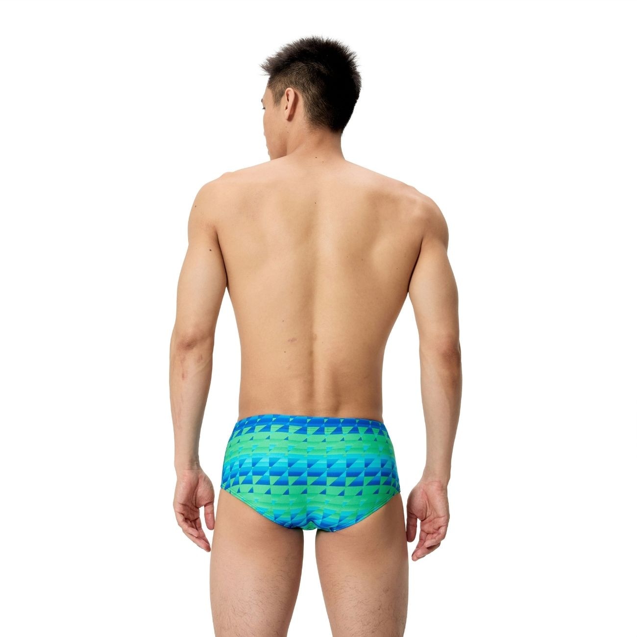 Fato de Banho de Natação Male Printed 13cm Brief Speedo Azul-3