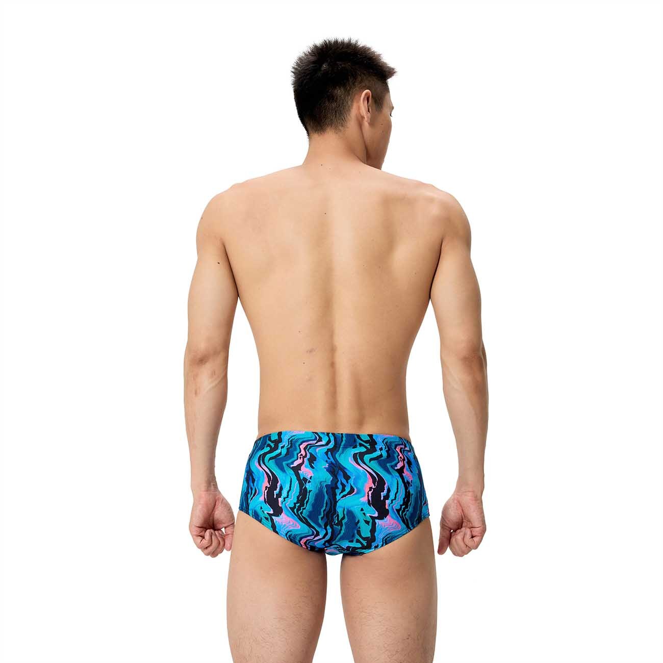 Fato de Banho de Natação Male Printed 13cm Brief Speedo Azul-3