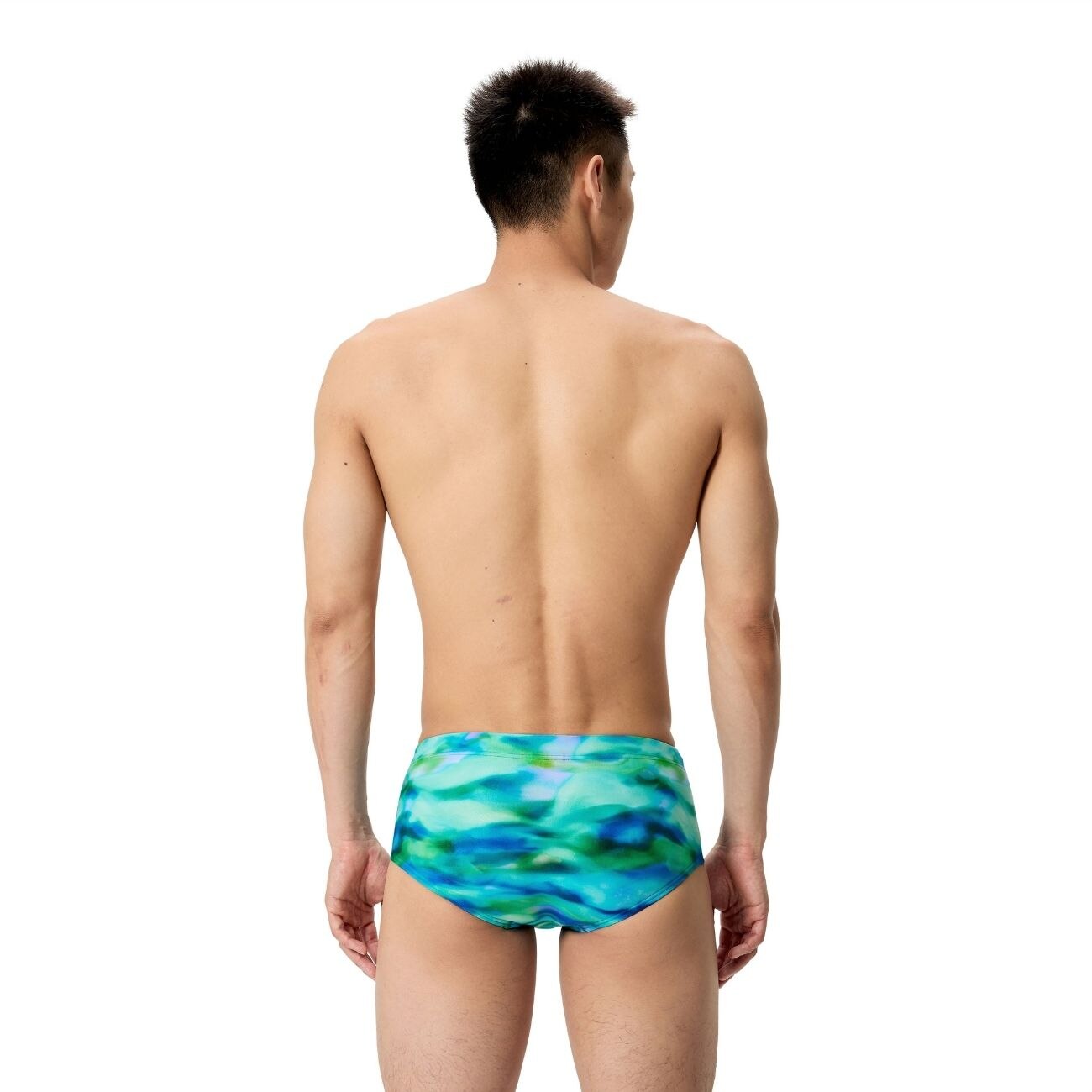Fato de Banho de Natação Male Printed 13cm Brief Speedo Verde-3