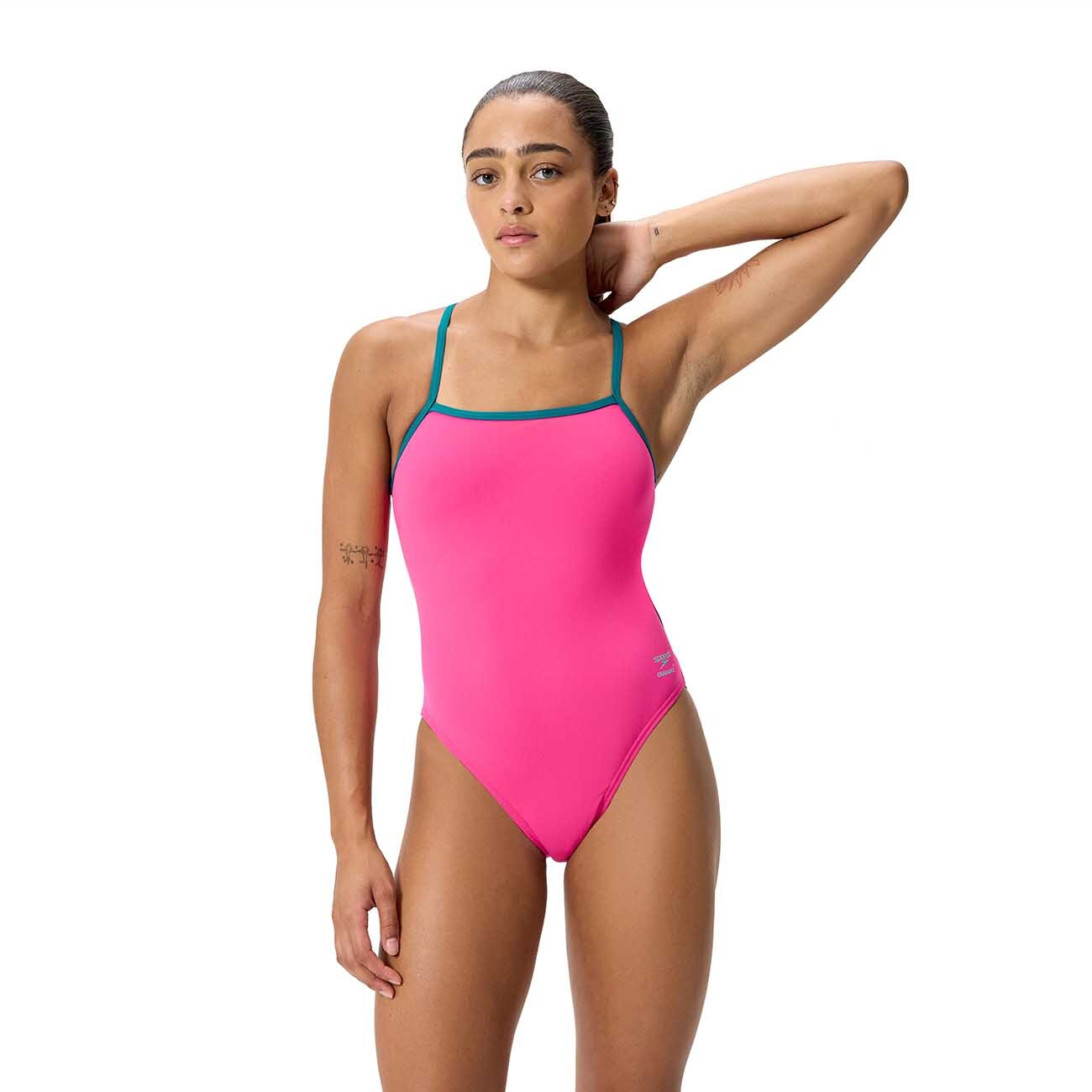 Imagem 0 de Fato de Banho de Natação Female Placement Printed Powerback Speedo